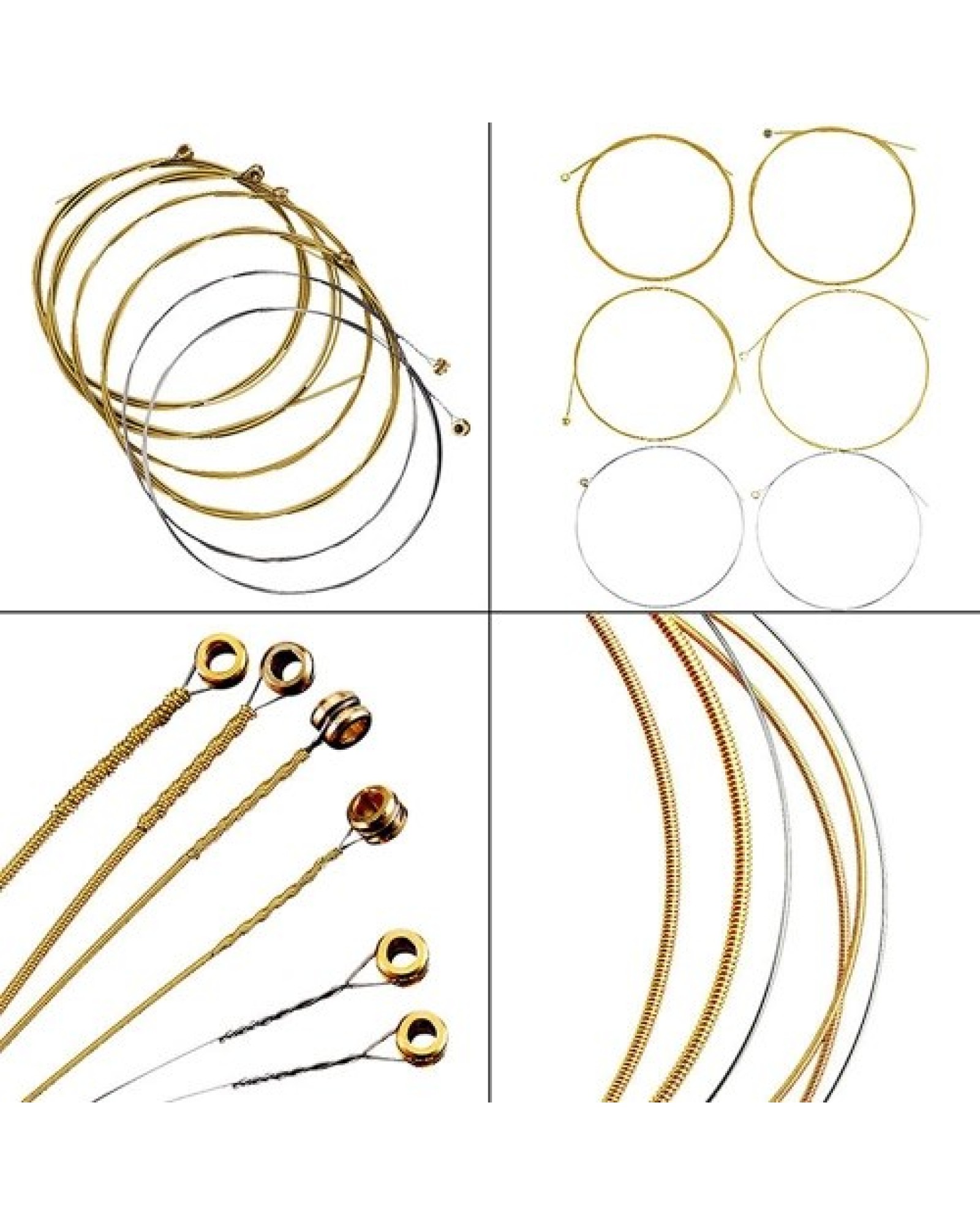 3 Sets of Acoustic Folk Guitar String Set Strings Stainless Steel Wire Core Copper Alloy Wound, 6pcs/set (.007-.047)