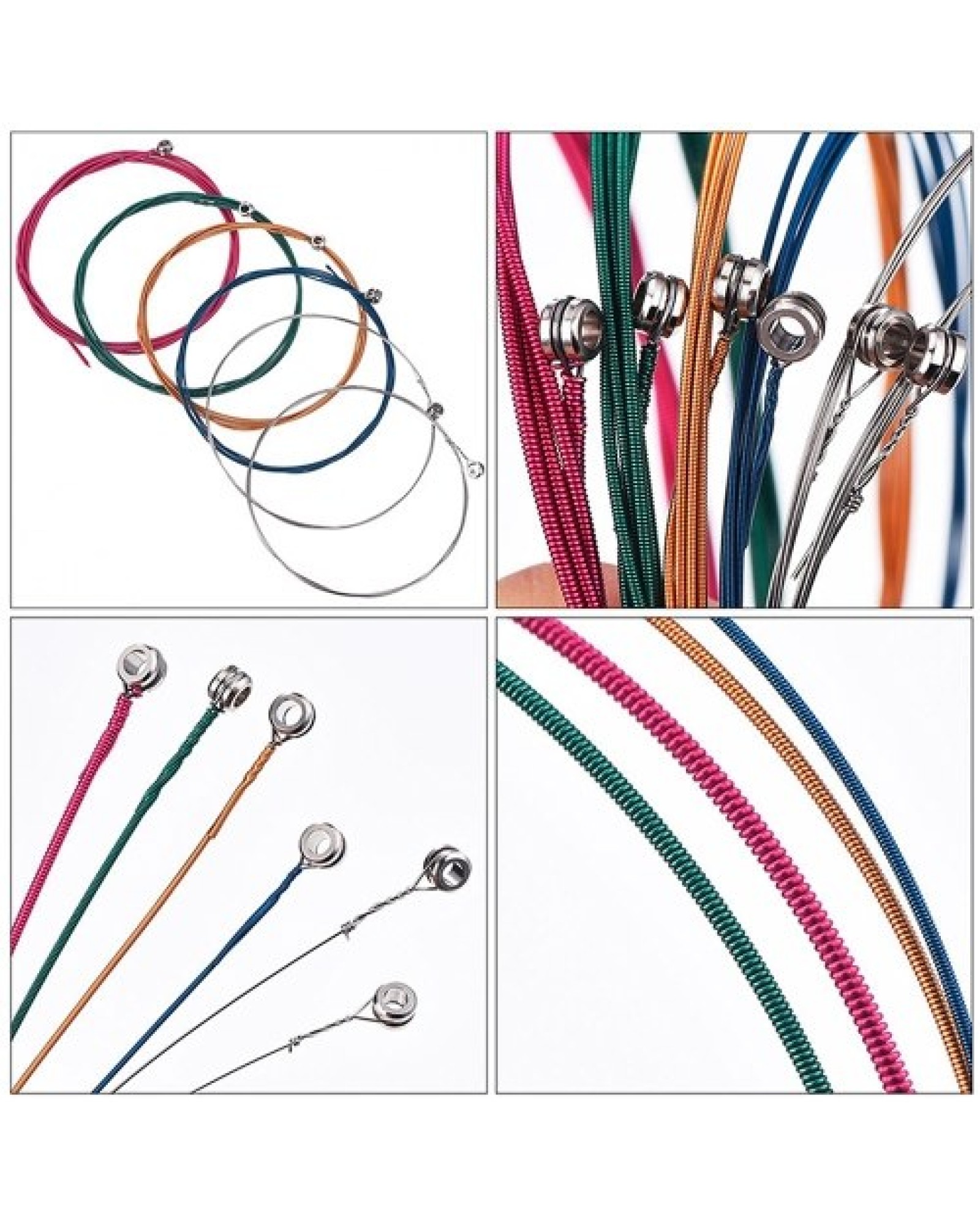3 Sets of Acoustic Folk Guitar String Set Strings Stainless Steel Wire Core Copper Alloy Wound, 6pcs/set (.007-.047)