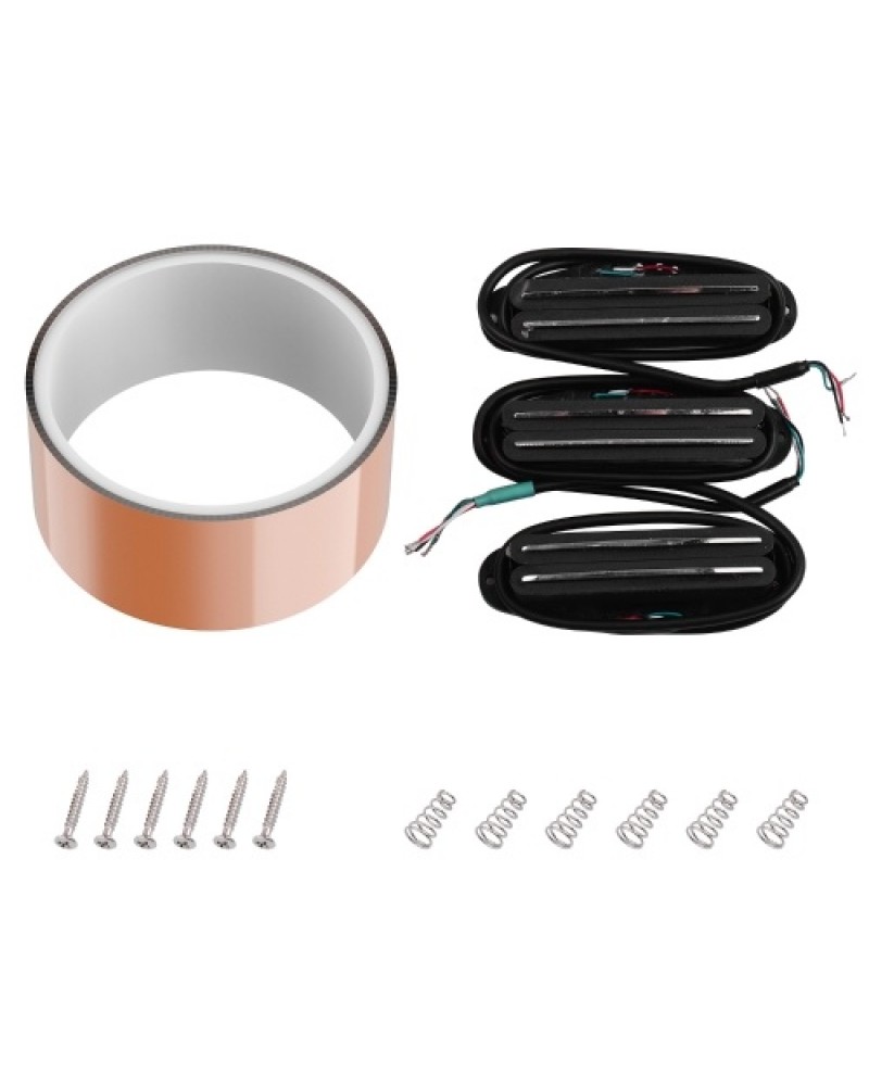 5cm*2m / 2inch*6.6FT Adhesive Conductive Copper Foil Shielding Tape - Single Side Conductive + 3pcs Dual-Rail Humbucker Pickups 