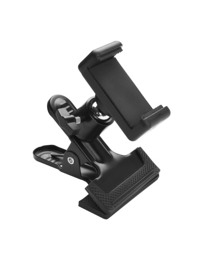 Clip-on Phone Holder Musical Instrument Phone Mount Stand with 360 Degree Rotatable Ball Head for Bass Guitar Head