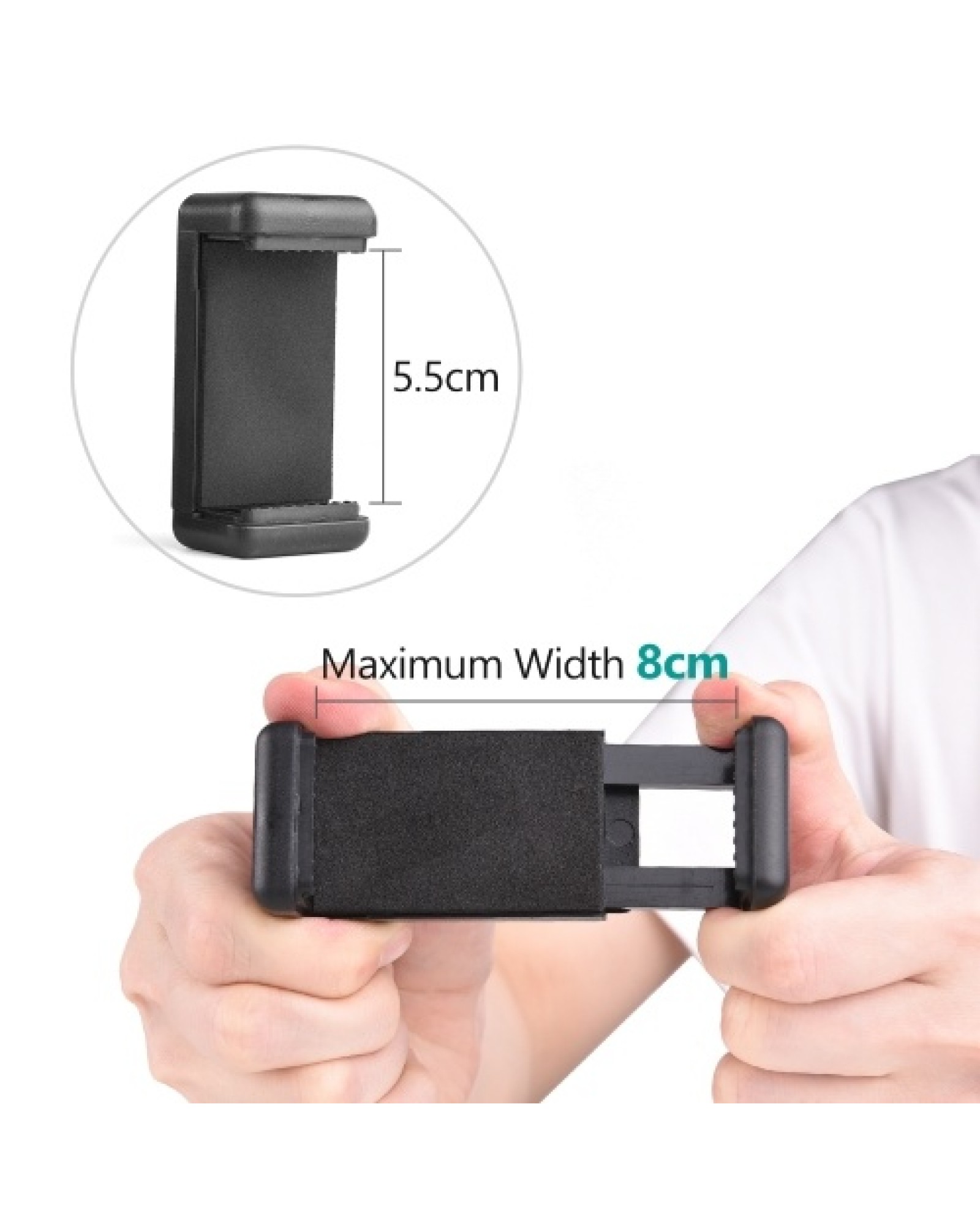 Clip-on Phone Holder Musical Instrument Phone Mount Stand with 360 Degree Rotatable Ball Head for Bass Guitar Head