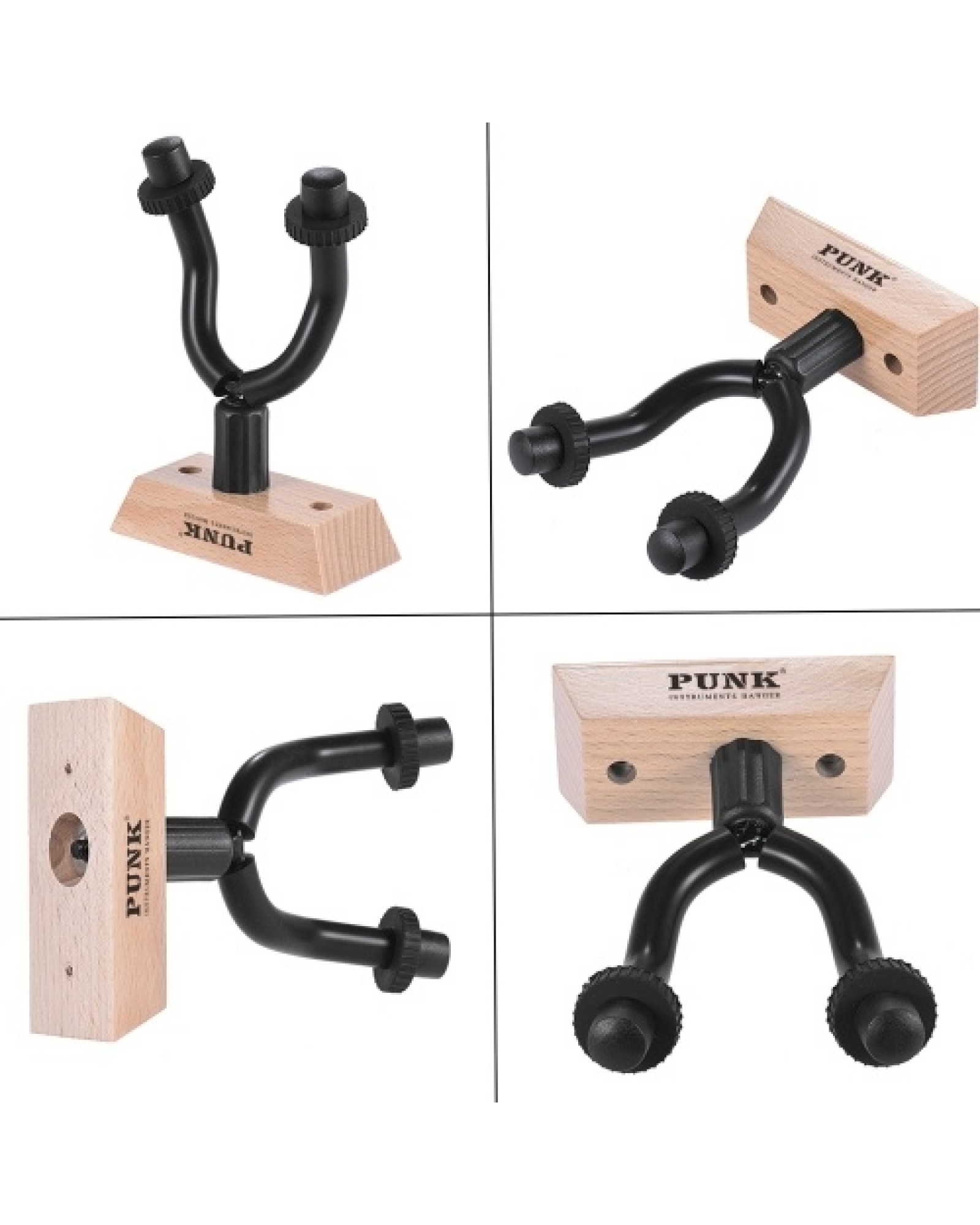 Wall Mount Guitar Hanger Hook Holder Keeper Wooden Base for Electric Acoustic Guitars Bass Ukulele String Instrument