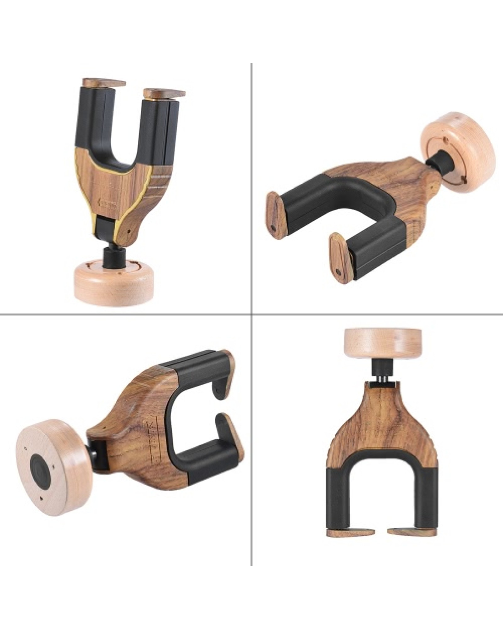 Wall Mount Guitar Hanger Hook Holder Keeper Auto Grip System Lock Round Base for Electric Acoustic Guitars Bass String Instrumen