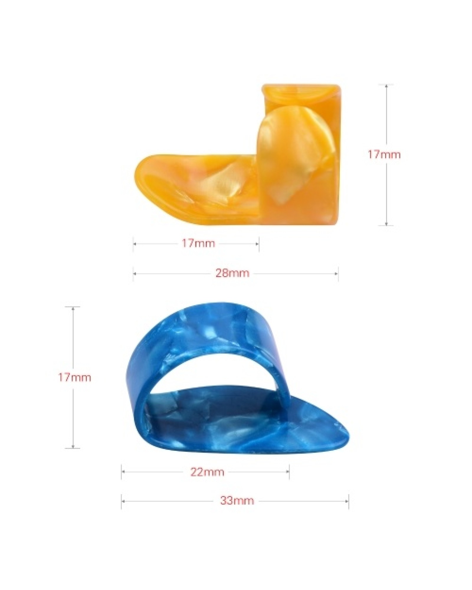 Guitar Thumb Finger Picks Set 5 Thumb Picks 5 Index Finger Picks 5 Metal Picks with Plastic Case