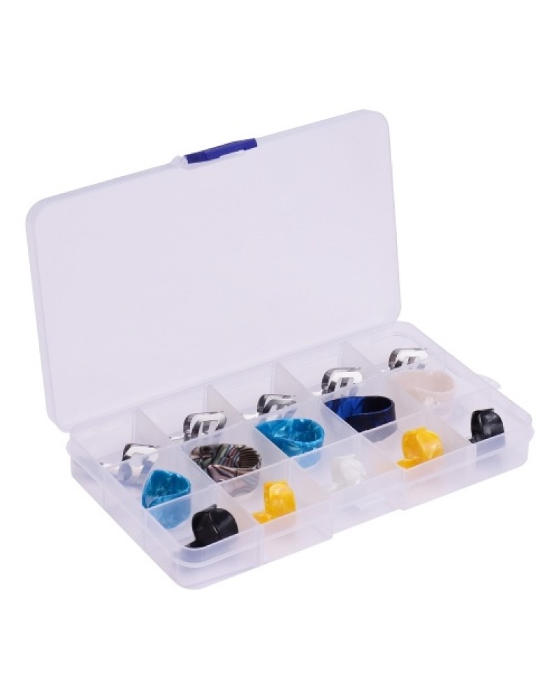 Guitar Thumb Finger Picks Set 5 Thumb Picks 5 Index Finger Picks 5 Metal Picks with Plastic Case