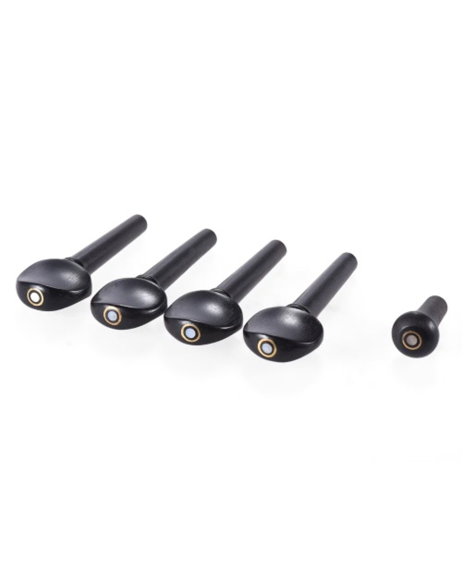 4/4 Size Ebony Wood Violin Fiddle Tuning Pegs Endpin Set Replacement Black