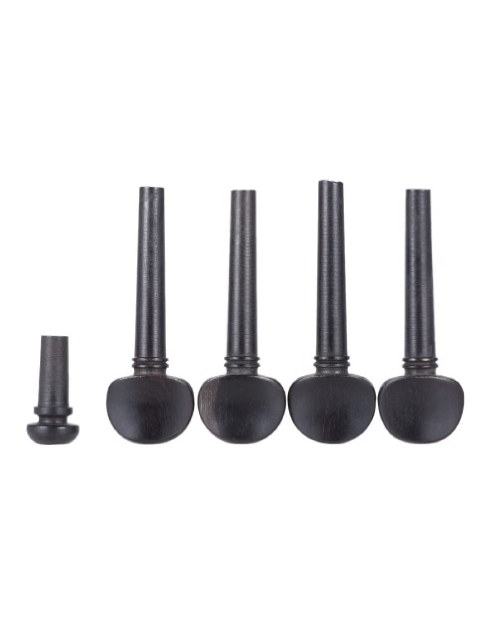 4/4 Size Ebony Wood Violin Fiddle Tuning Pegs Endpin Set Replacement Black
