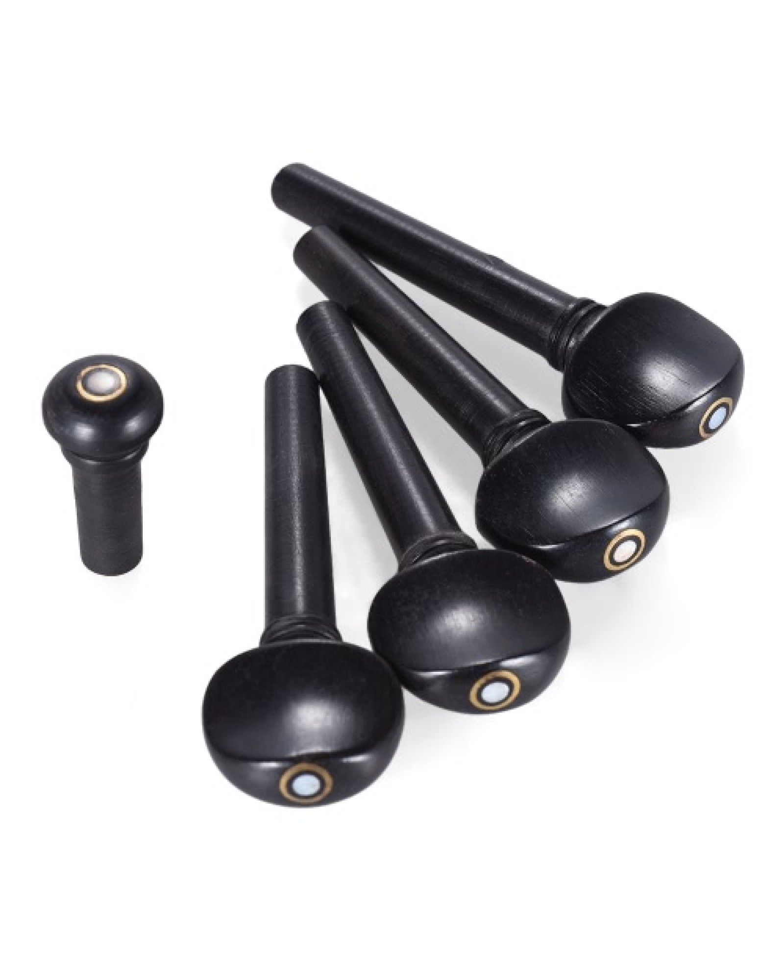 4/4 Size Ebony Wood Violin Fiddle Tuning Pegs Endpin Set Replacement Black