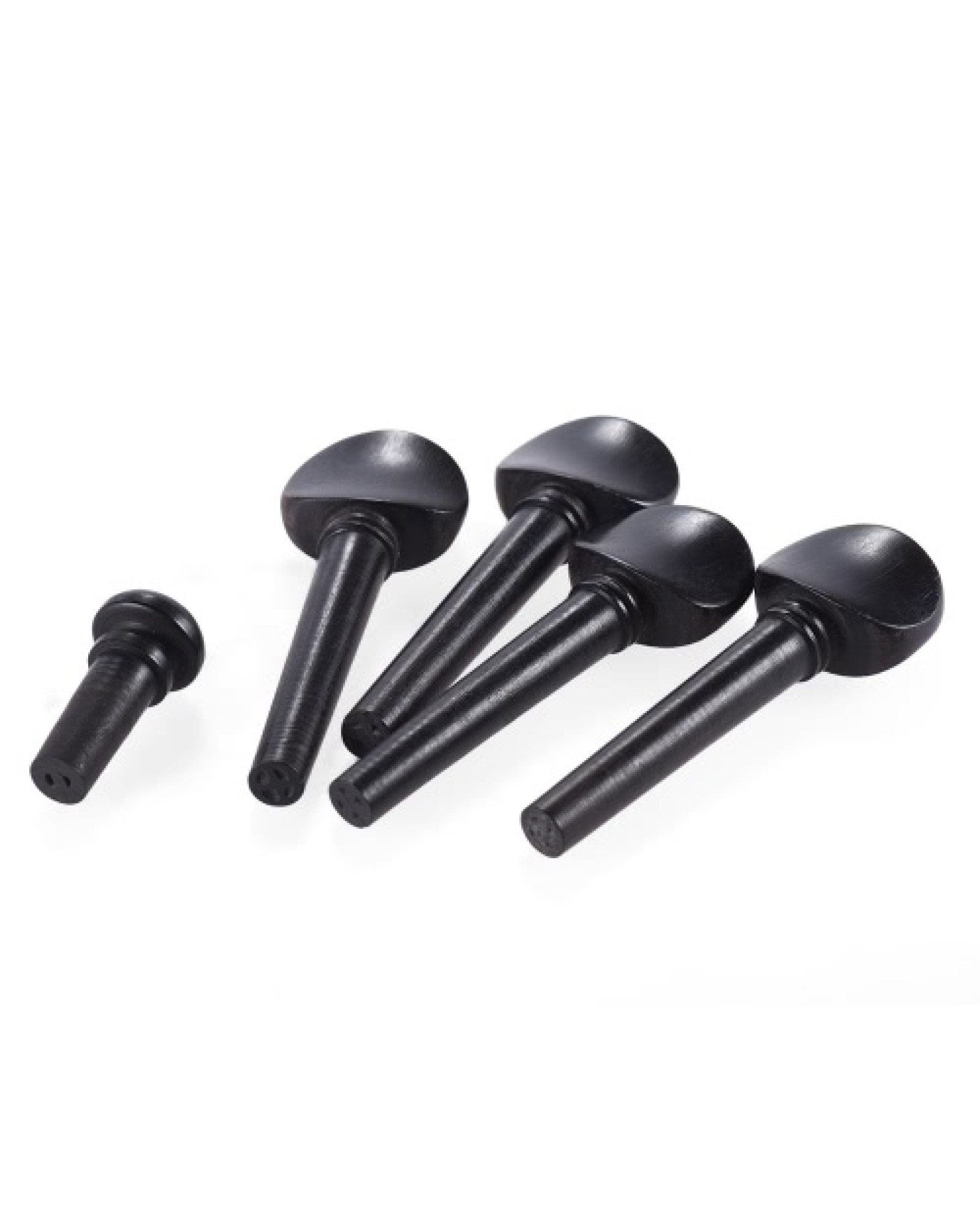 4/4 Size Ebony Wood Violin Fiddle Tuning Pegs Endpin Set Replacement Black