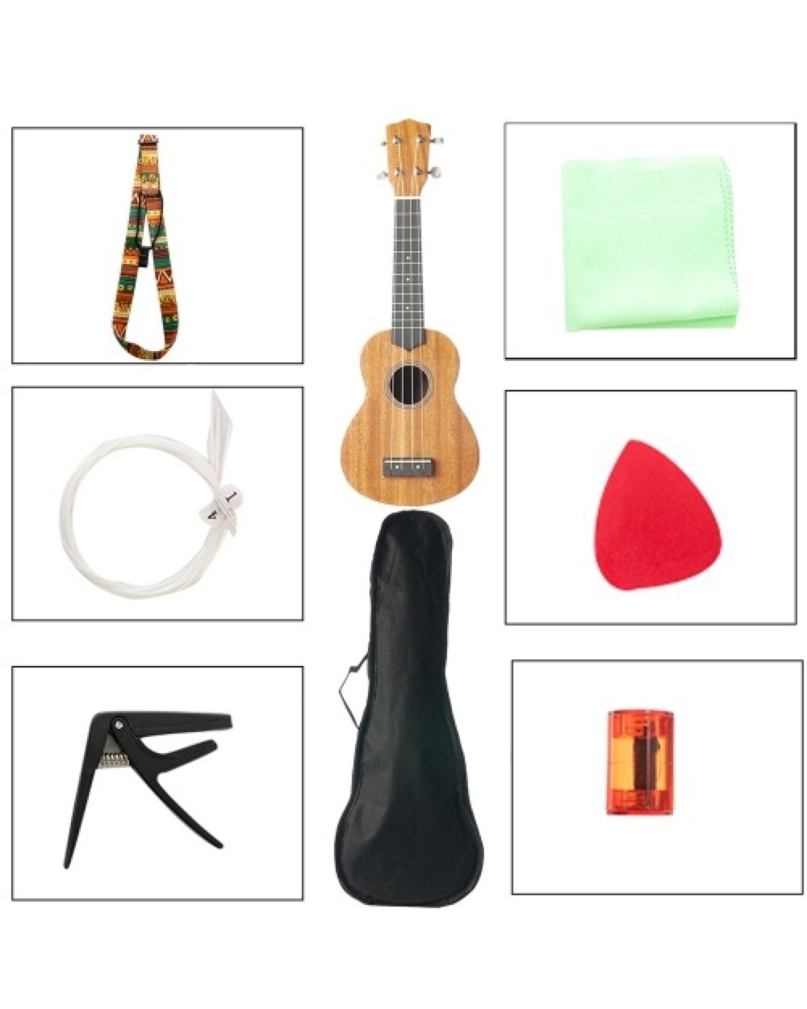 Ukulele 21 Inch Ukeleles Mini Guitar Musical Instrument Solid Wood
