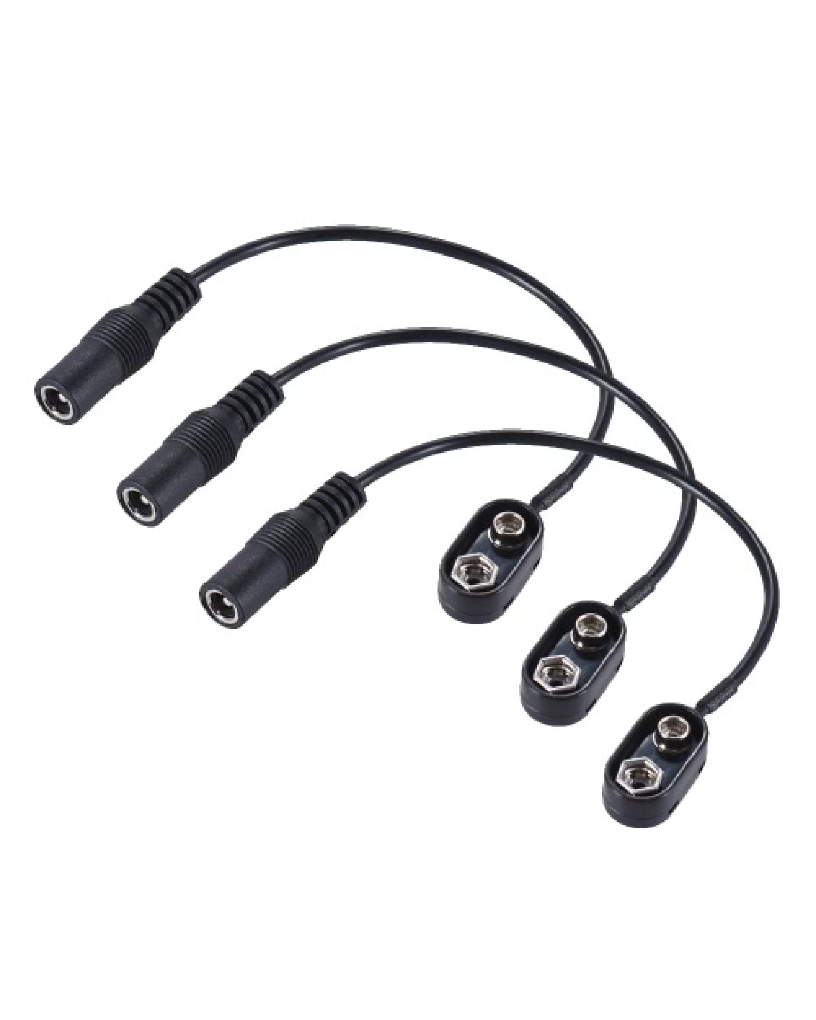 3pcs 9V Battery Clip Converter Snap Connector 2.1mm * 5.5mm Female Plug for Guitar Effect One Spot Power Supply