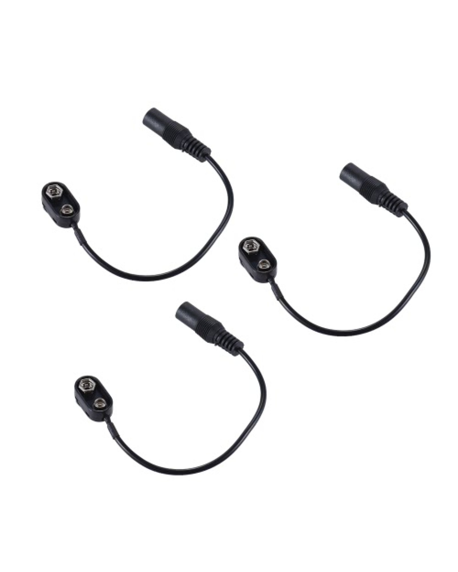 3pcs 9V Battery Clip Converter Snap Connector 2.1mm * 5.5mm Female Plug for Guitar Effect One Spot Power Supply