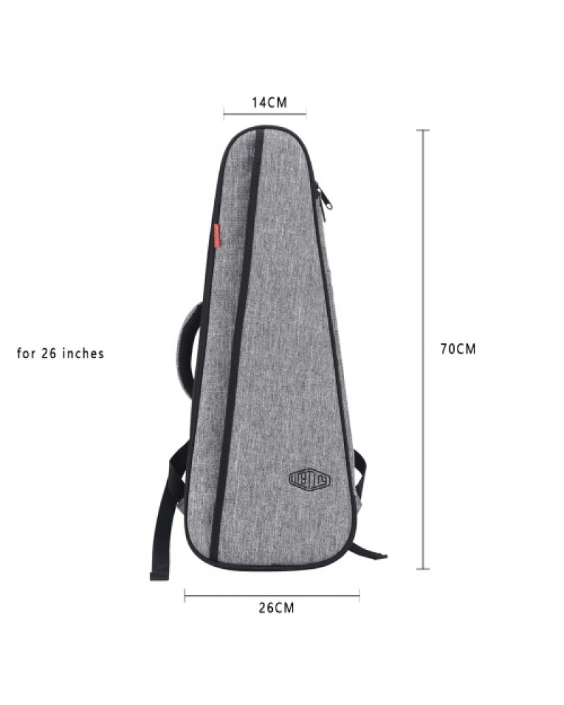 26 Inch Tenor Ukulele Backpack Ukelele Bag Uke Case 18mm Padding with Double Adjustable Shoulder Straps