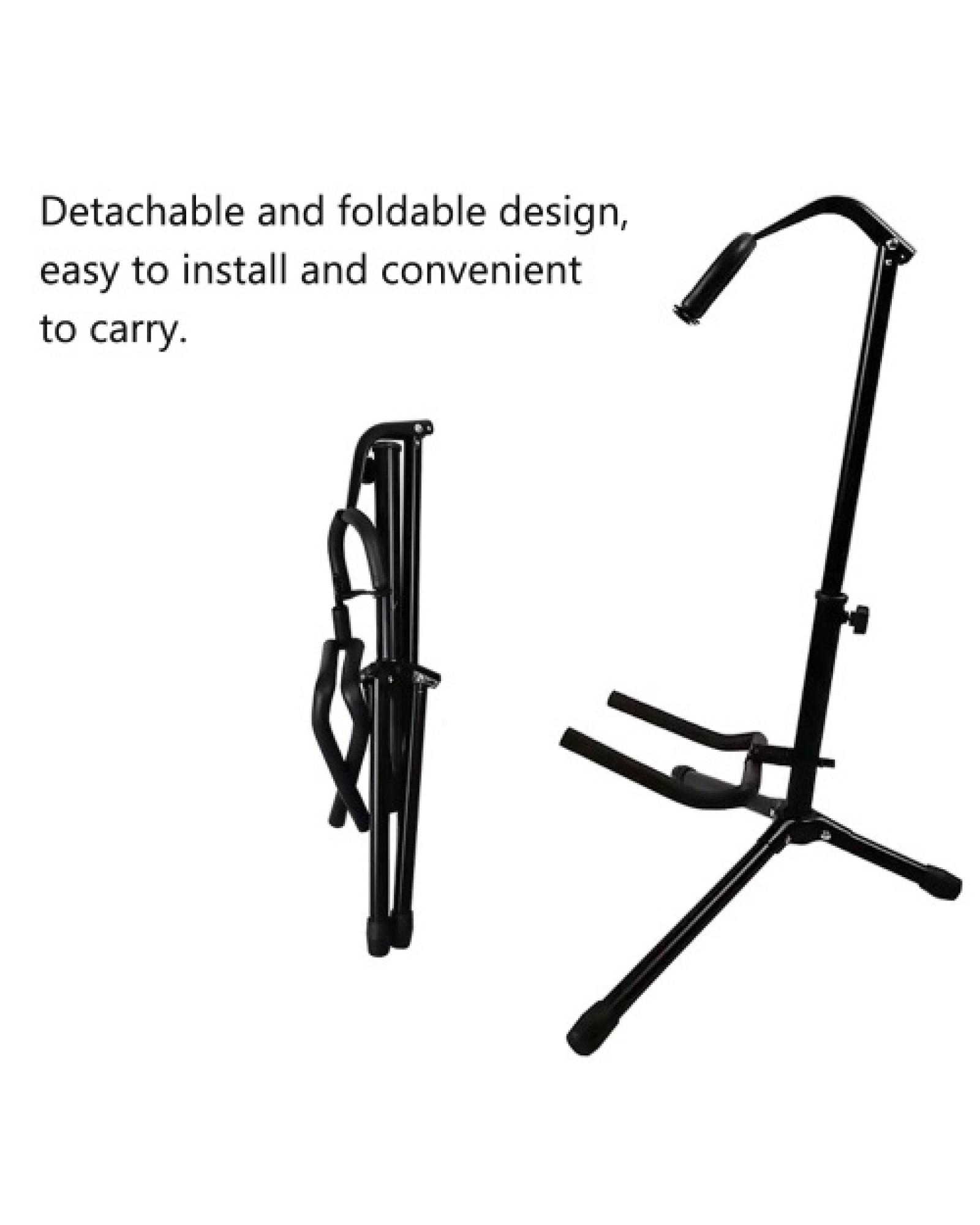 Folding Guitar Floor Stand String Instrument Tripod Holder Metal Material for Acoustic Electric Guitar Bass