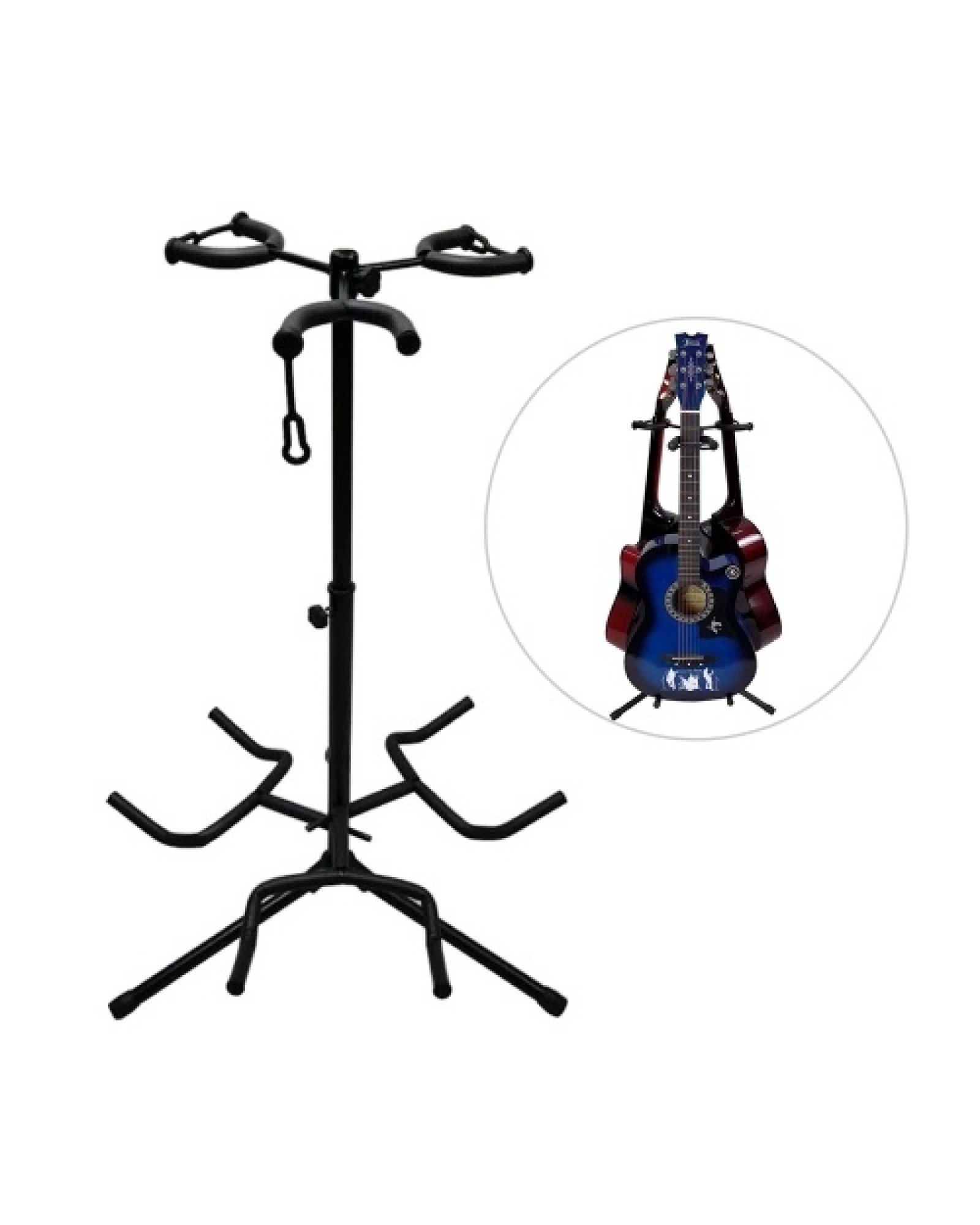Adjustable Multi Guitar Stand 3 Holders String Instrument Floor Tripod Bracket