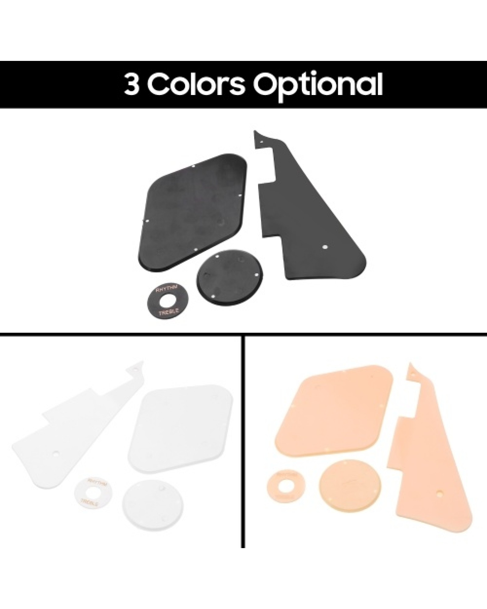 4 PCS Electric Guitar Pickguard Set Compatible with LP, Scratch Plate Plastic Front and Back Pick Guards for Electric Guitars