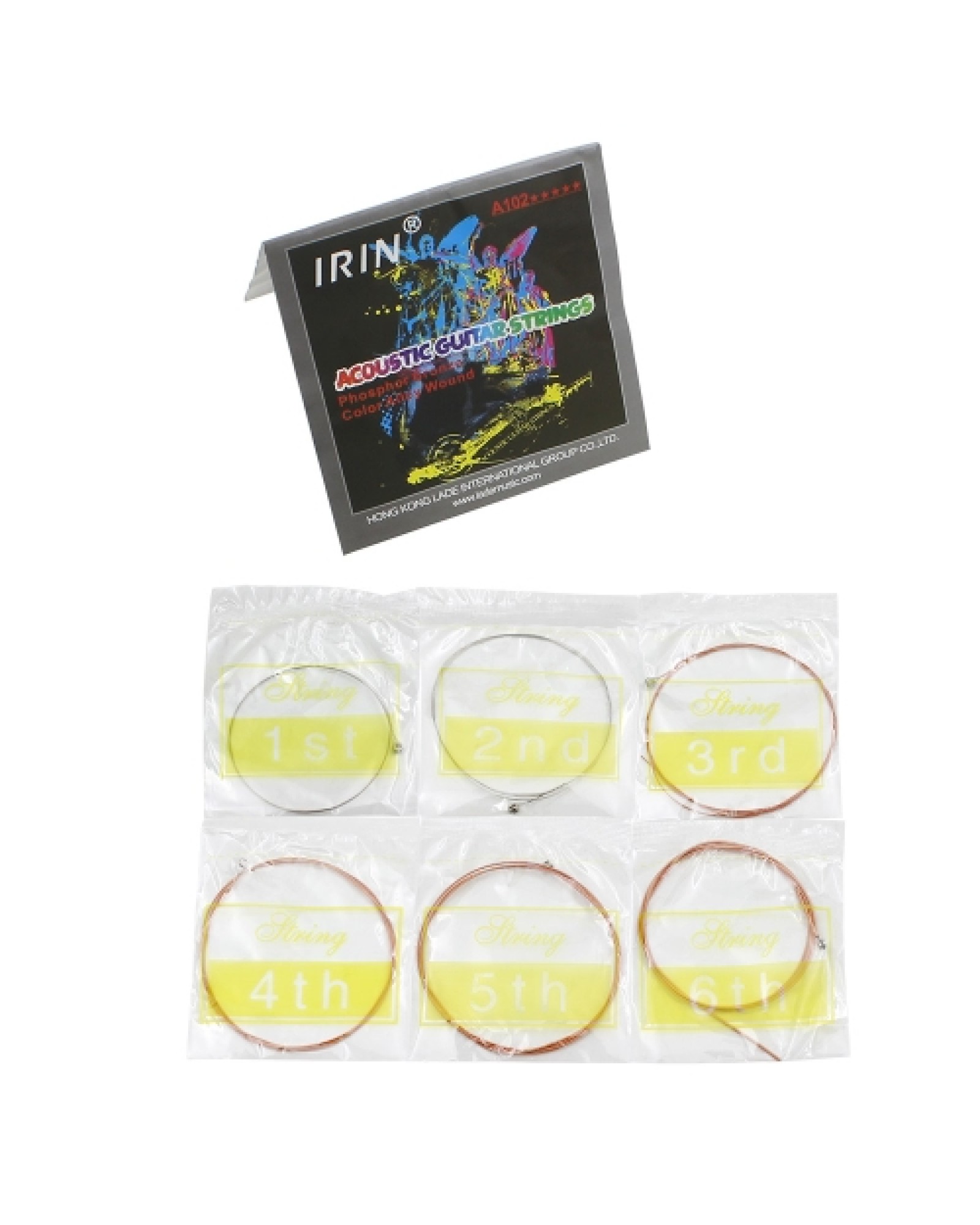 Steel Phosphor Bronze Color Alloy Wound 1st-6th (.011-.052) 6pcs Acoustic Guitar Strings String Set