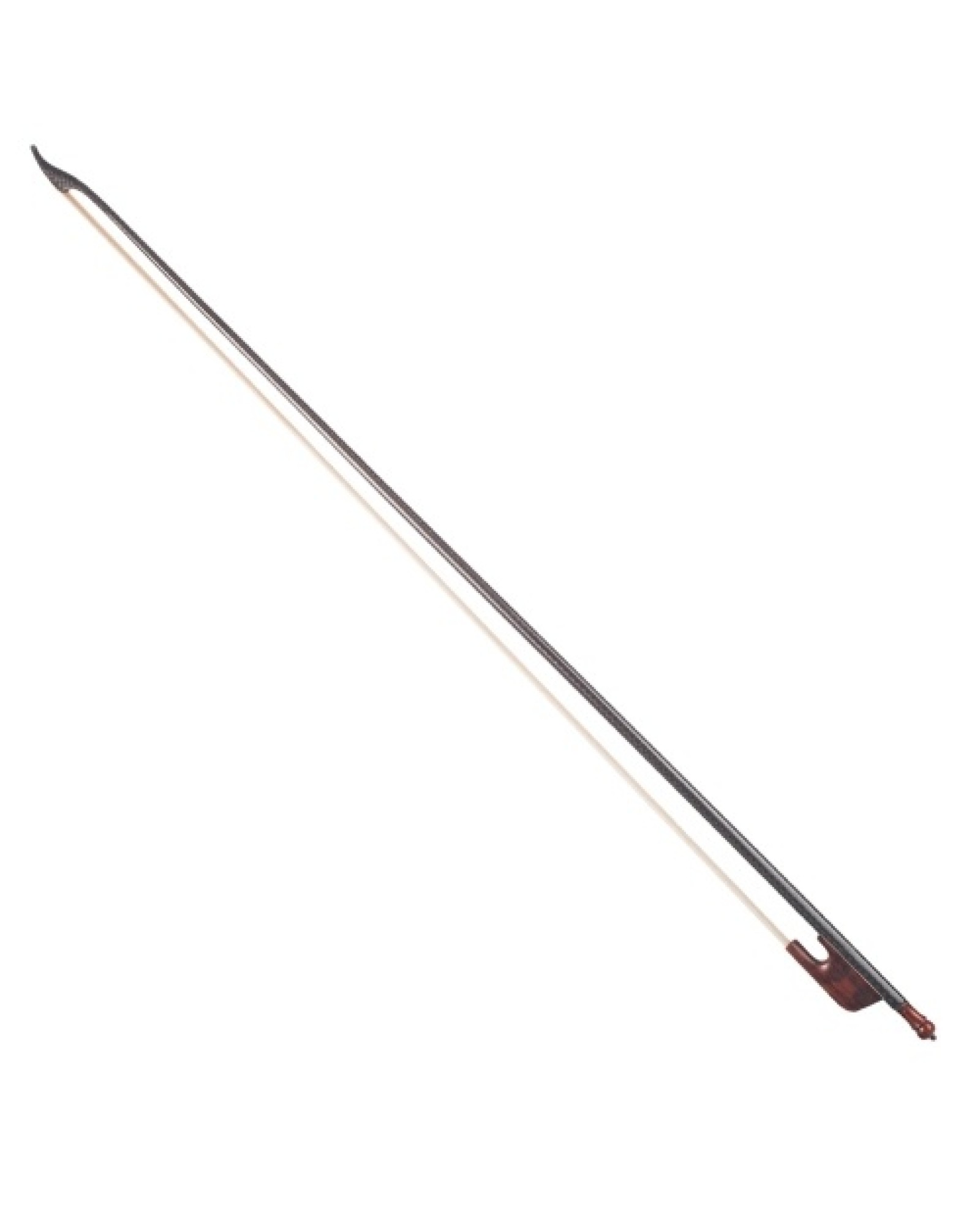 4/4 Violin Fiddle Bow Baroque Style Carbon Fiber Veneer Round Stick Ebony Frog White Horsehair Well Balanced