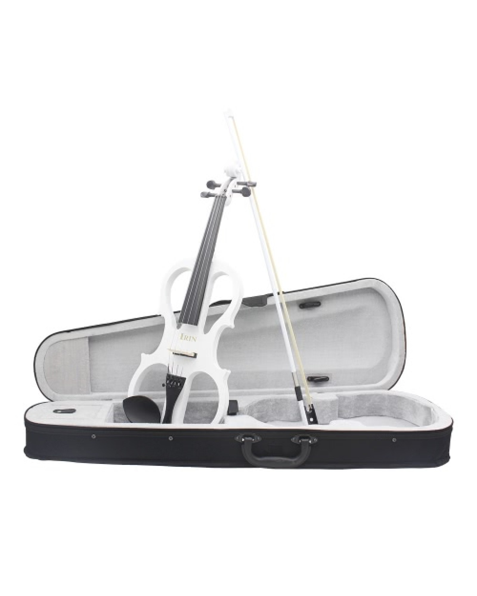 4/4 Wood Maple Electric Violin Fiddle Stringed Instrument with Ebony Fittings Cable Headphone Case for Music Lovers Beginners