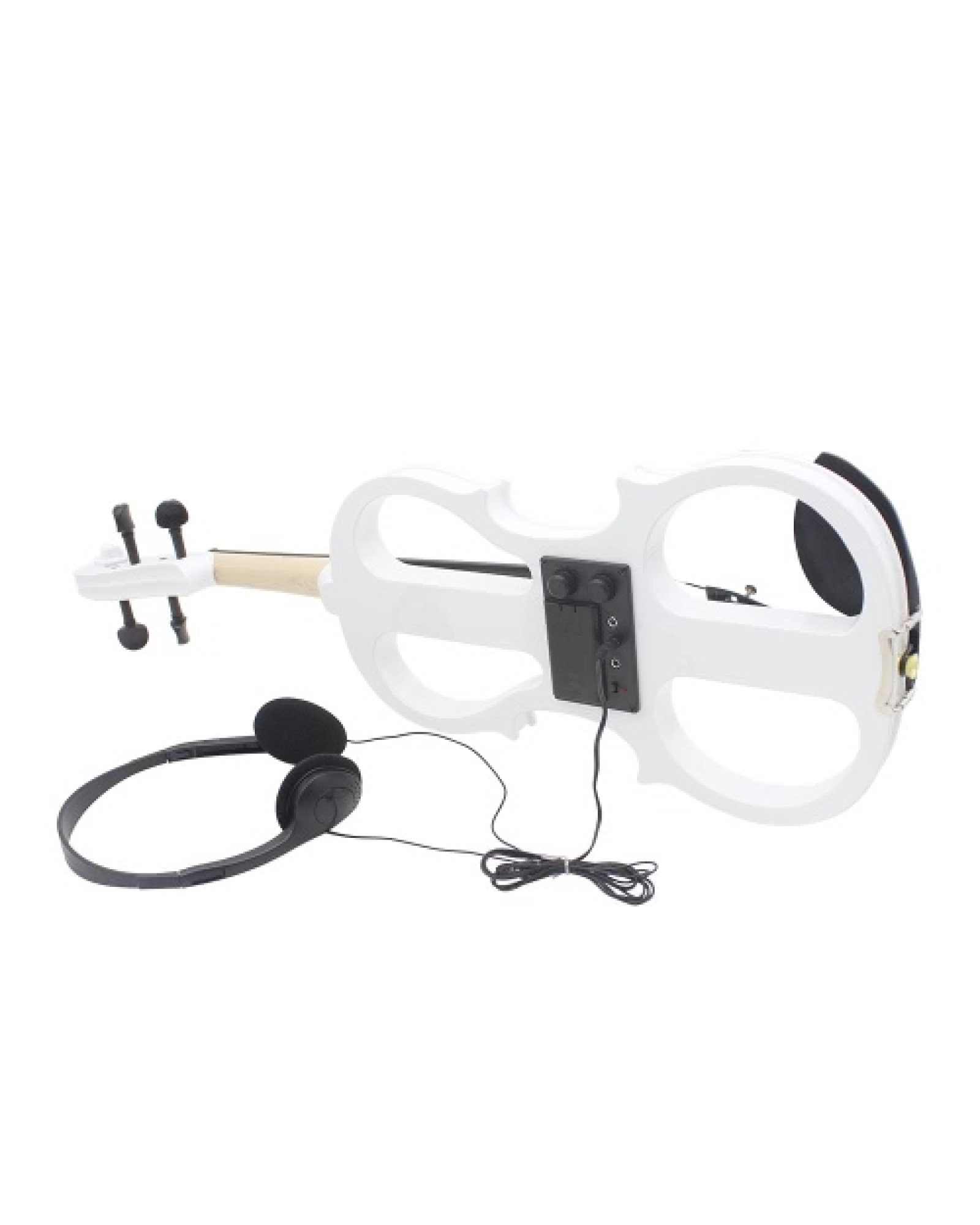 4/4 Wood Maple Electric Violin Fiddle Stringed Instrument with Ebony Fittings Cable Headphone Case for Music Lovers Beginners