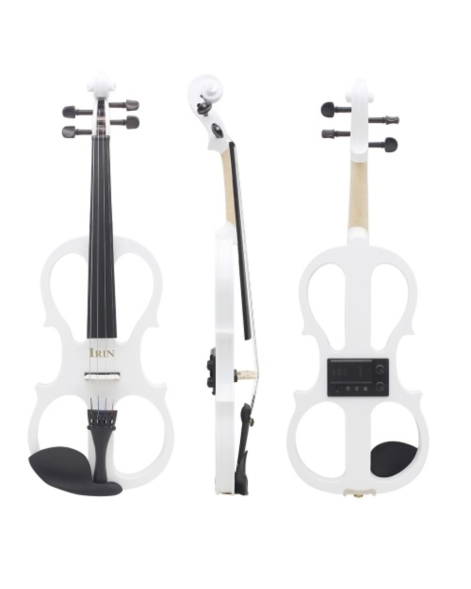 4/4 Wood Maple Electric Violin Fiddle Stringed Instrument with Ebony Fittings Cable Headphone Case for Music Lovers Beginners