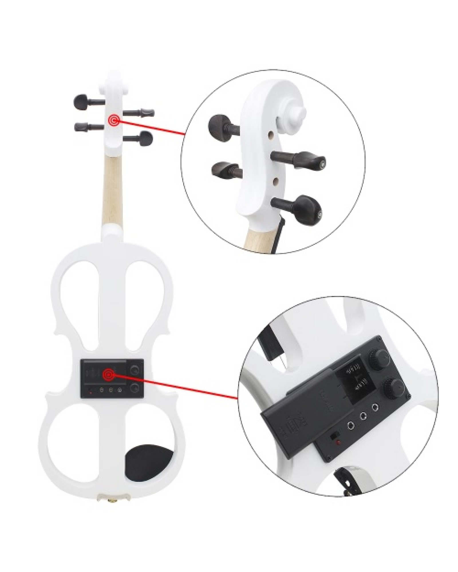 4/4 Wood Maple Electric Violin Fiddle Stringed Instrument with Ebony Fittings Cable Headphone Case for Music Lovers Beginners