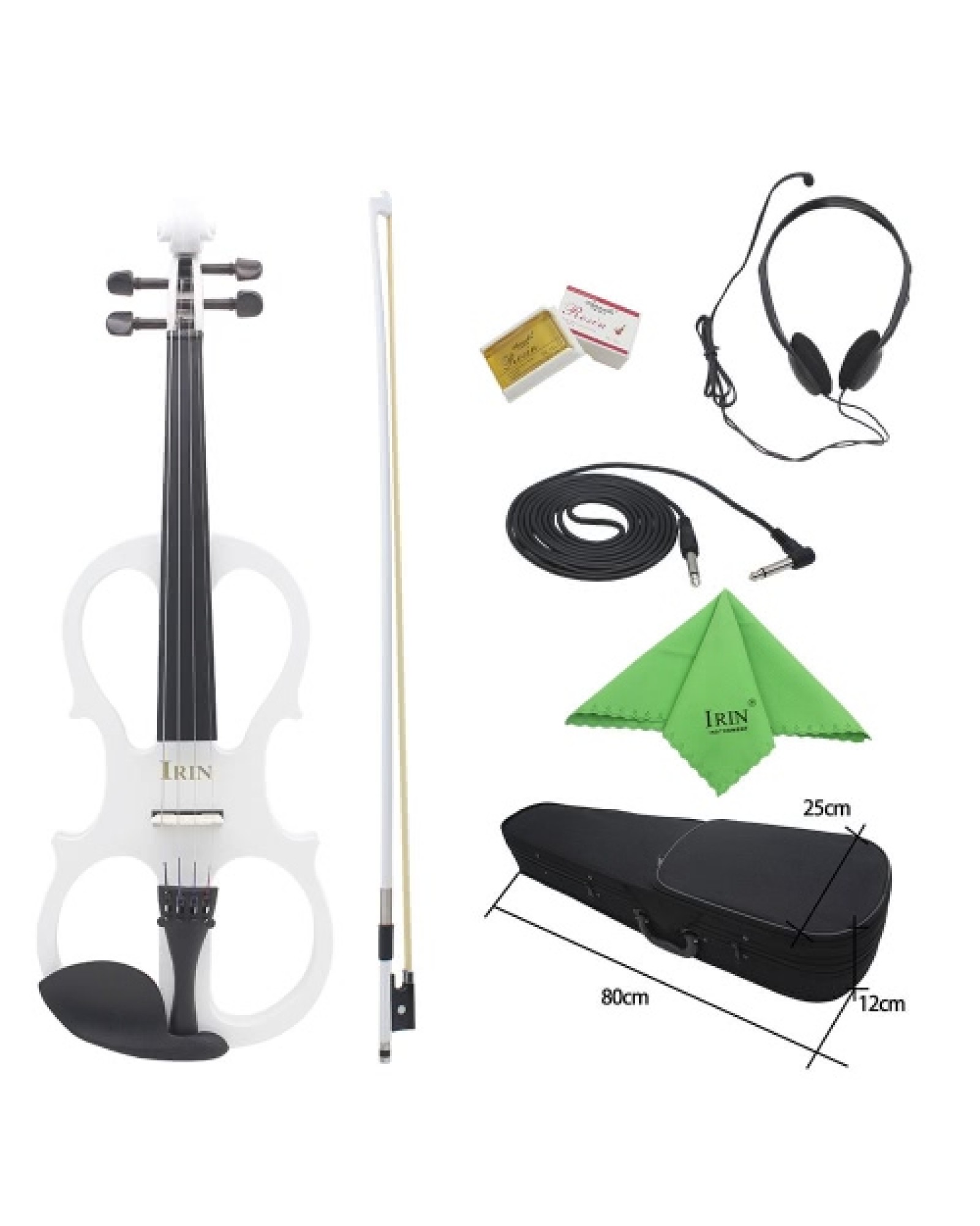 4/4 Wood Maple Electric Violin Fiddle Stringed Instrument with Ebony Fittings Cable Headphone Case for Music Lovers Beginners