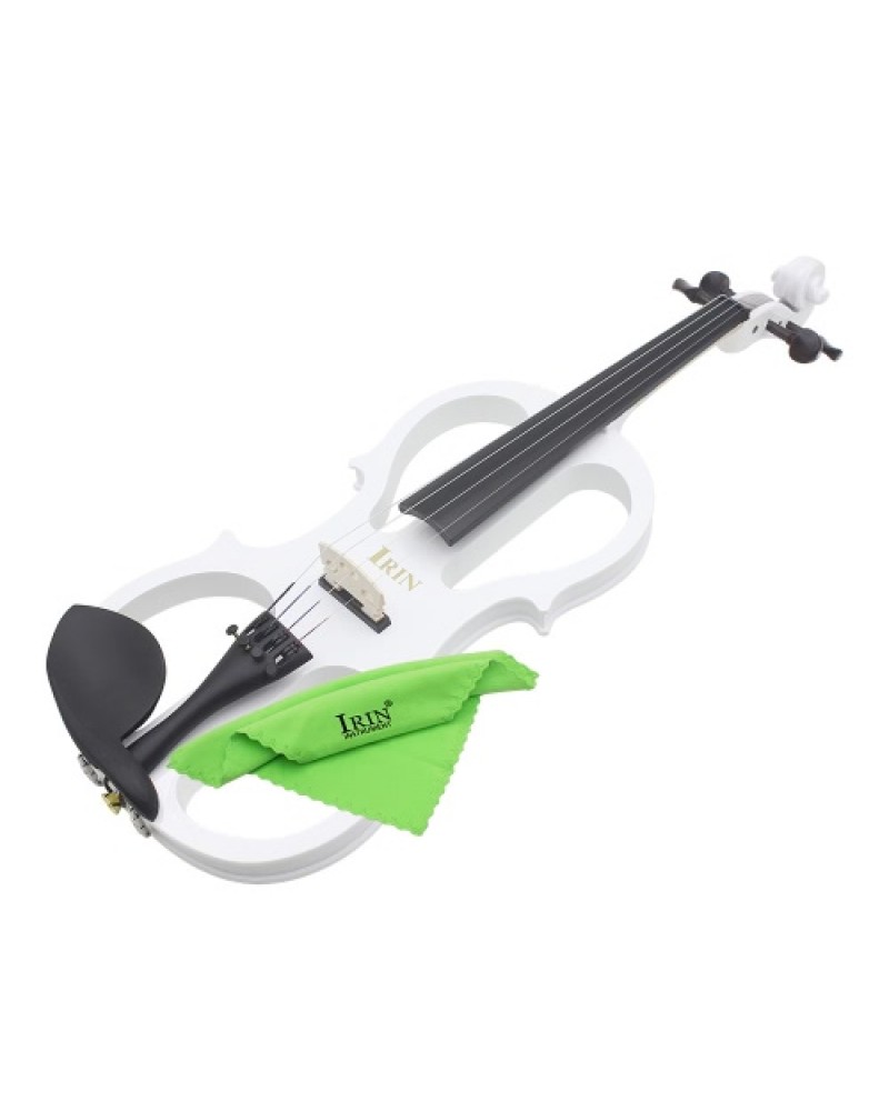 4/4 Wood Maple Electric Violin Fiddle Stringed Instrument with Ebony Fittings Cable Headphone Case for Music Lovers Beginners
