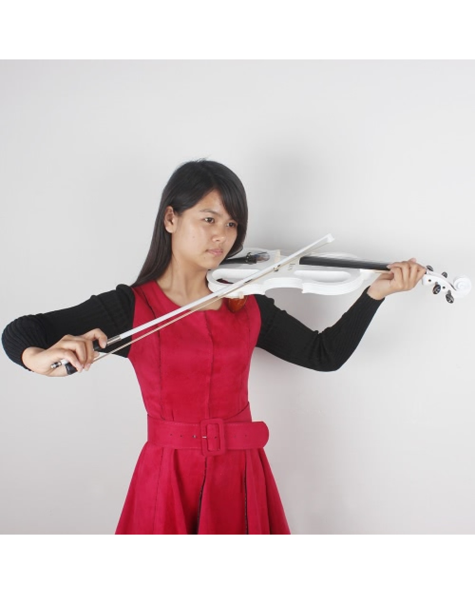 4/4 Wood Maple Electric Violin Fiddle Stringed Instrument with Ebony Fittings Cable Headphone Case for Music Lovers Beginners