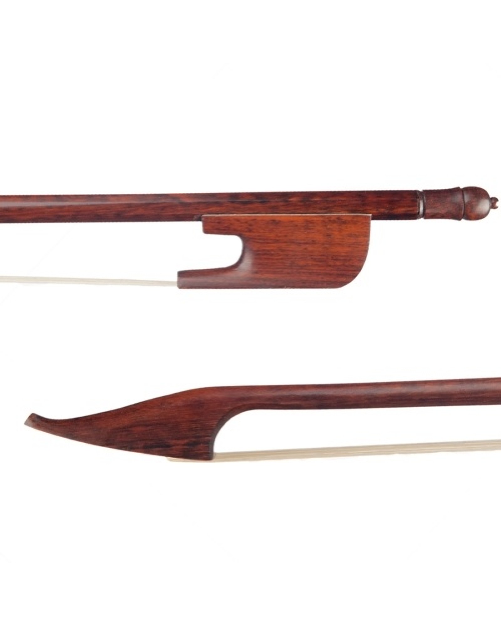 4/4 Violin Bow Baroque Style Snakewood Round Stick Snakewood Frog White Horsehair Well Balanced