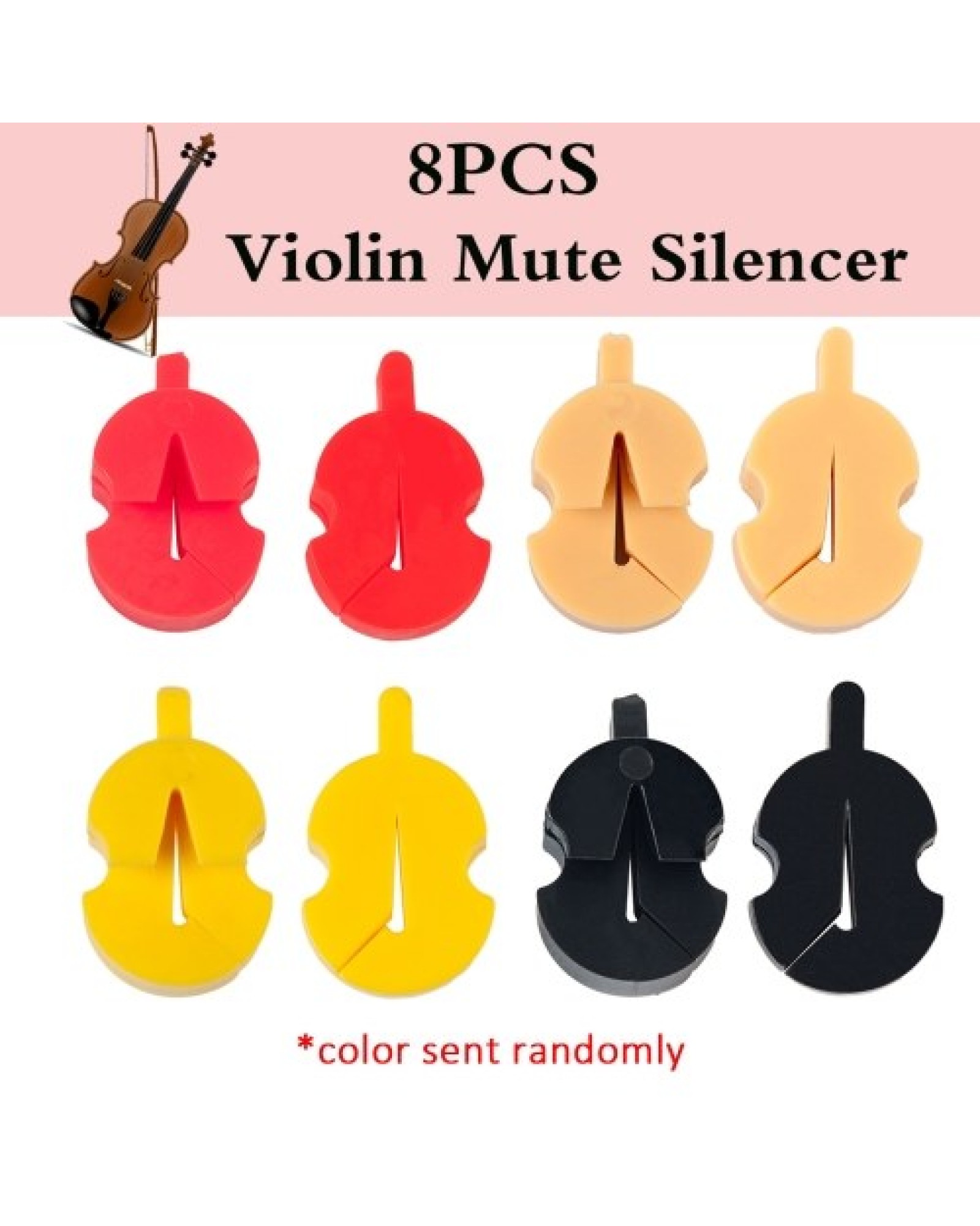 8pcs Rubber Violin Practice Mute Round Style Violin Mute Practice Violin Silencer