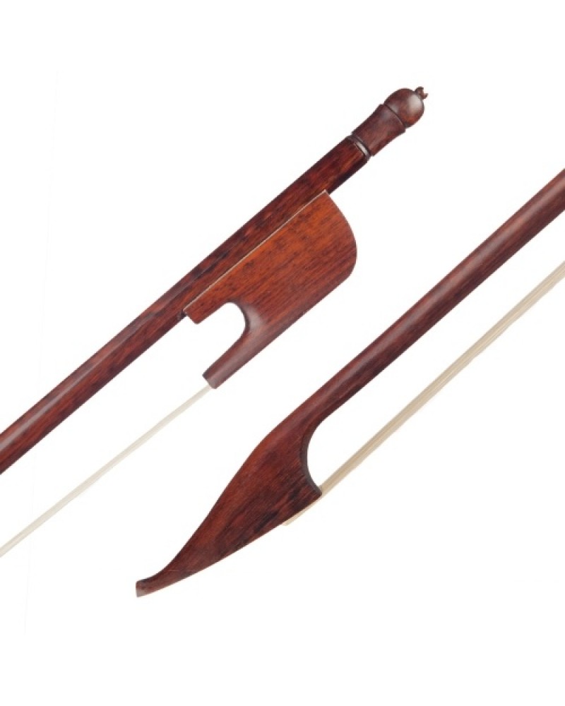 4/4 Violin Bow Baroque Style Snakewood Round Stick Snakewood Frog White Horsehair Well Balanced