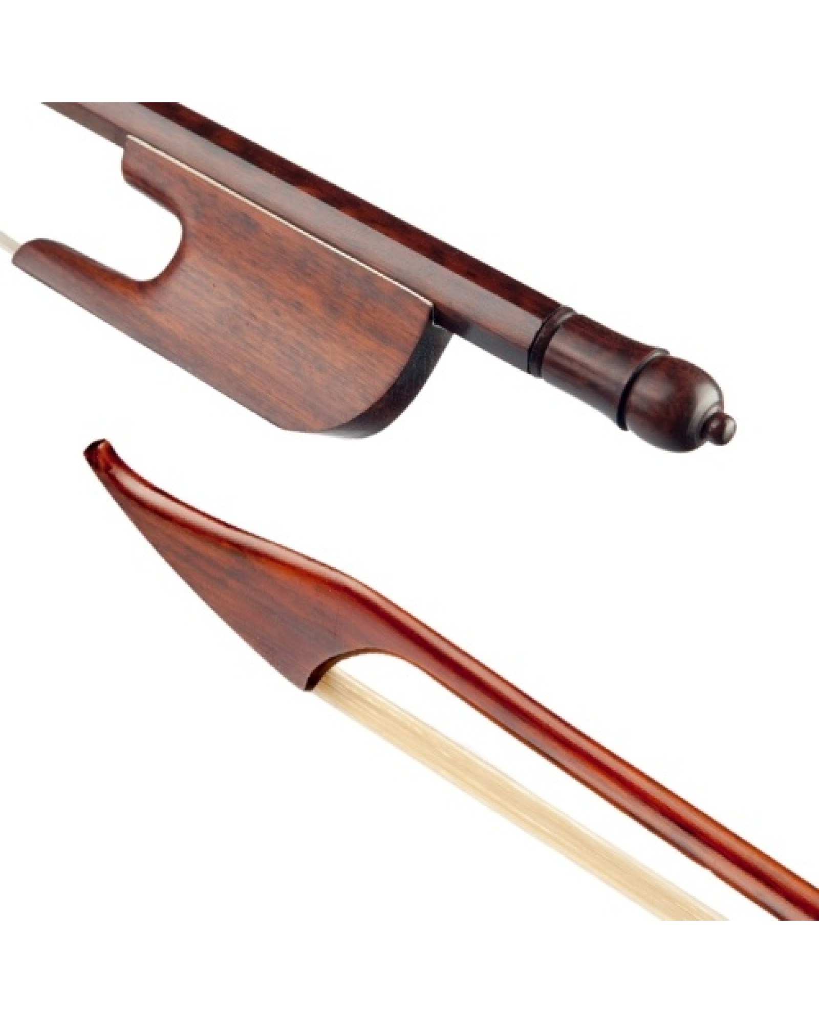 4/4 Violin Bow Baroque Style Snakewood Round Stick Snakewood Frog White Horsehair Well Balanced
