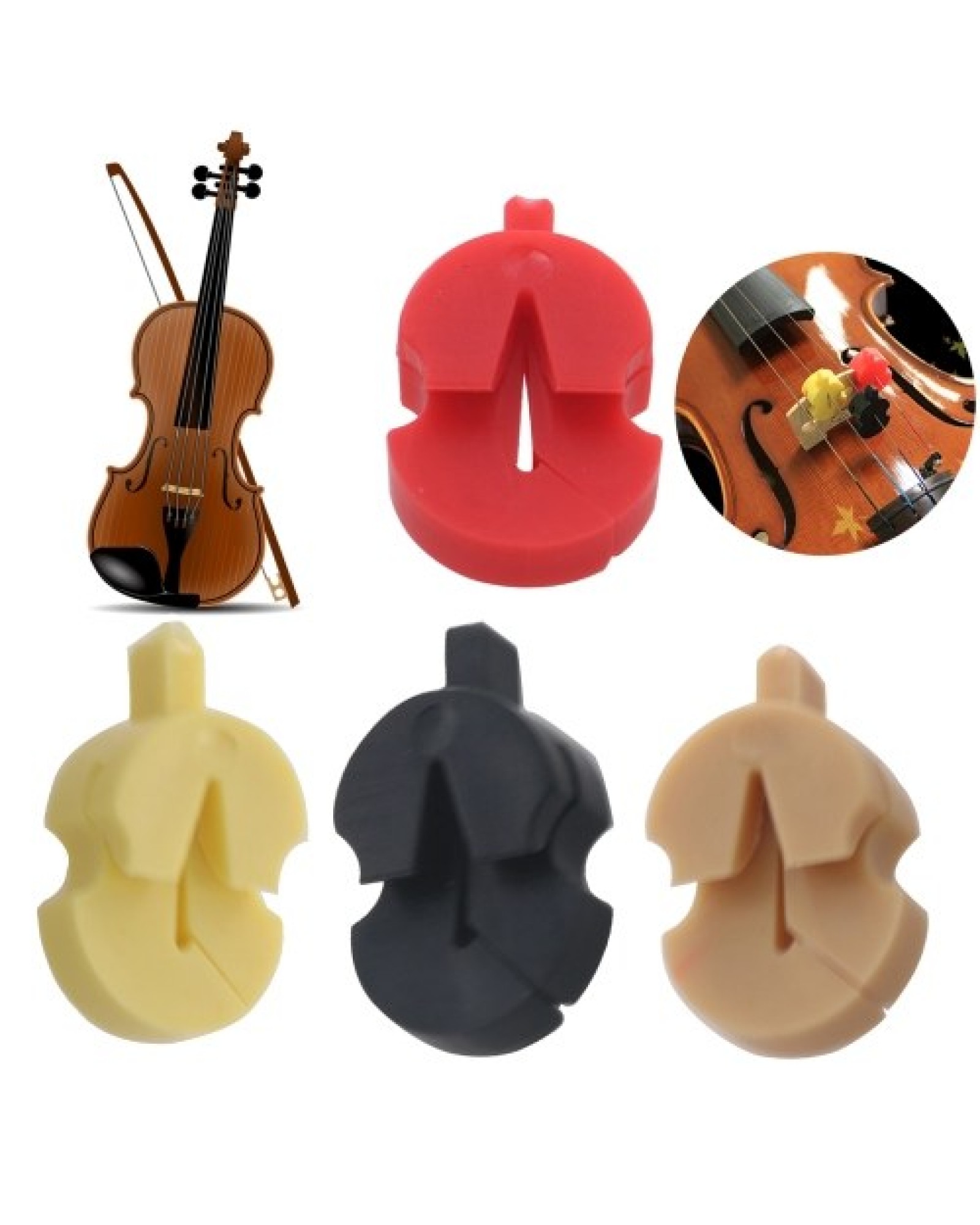 8pcs Rubber Violin Practice Mute Round Style Violin Mute Practice Violin Silencer