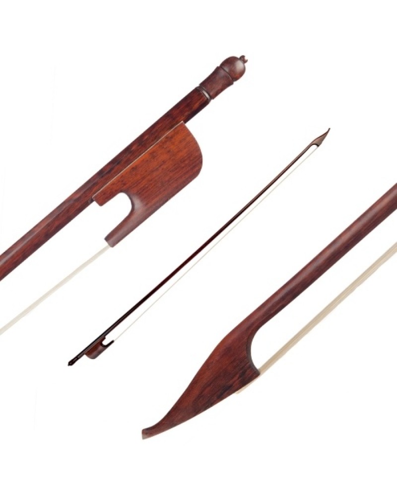 4/4 Violin Bow Baroque Style Snakewood Round Stick Snakewood Frog White Horsehair Well Balanced