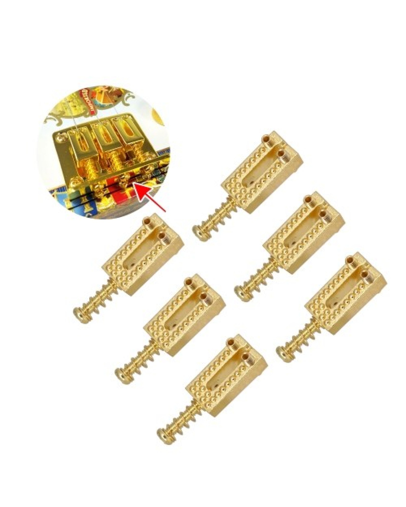 6pcs Vintage Guitar Bridge String Saddles Zinc Alloy Electric Guitars Accessories