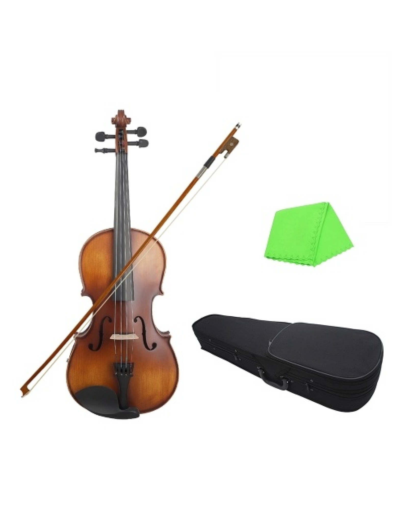 16inch Electric Viola EQ Spruce Wood with Bow Cleaning Cloth Carry Box for Adults Children Beginner