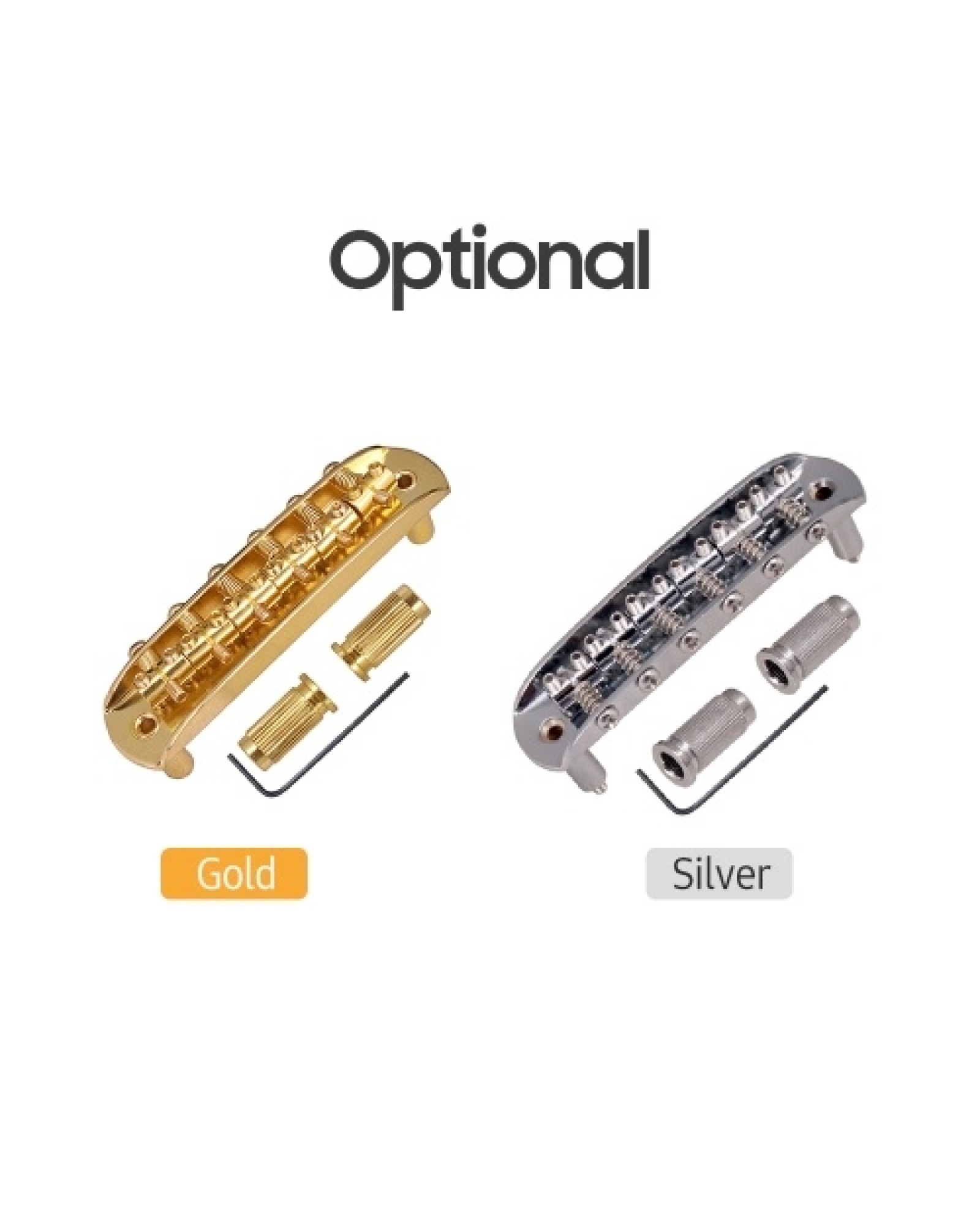Electric Guitar Bridge Compatible with JM Series, Guitar Tailpiece Chrome Roller Saddles with 2 Screw Sleeves &amp; 1.5mm Hexago