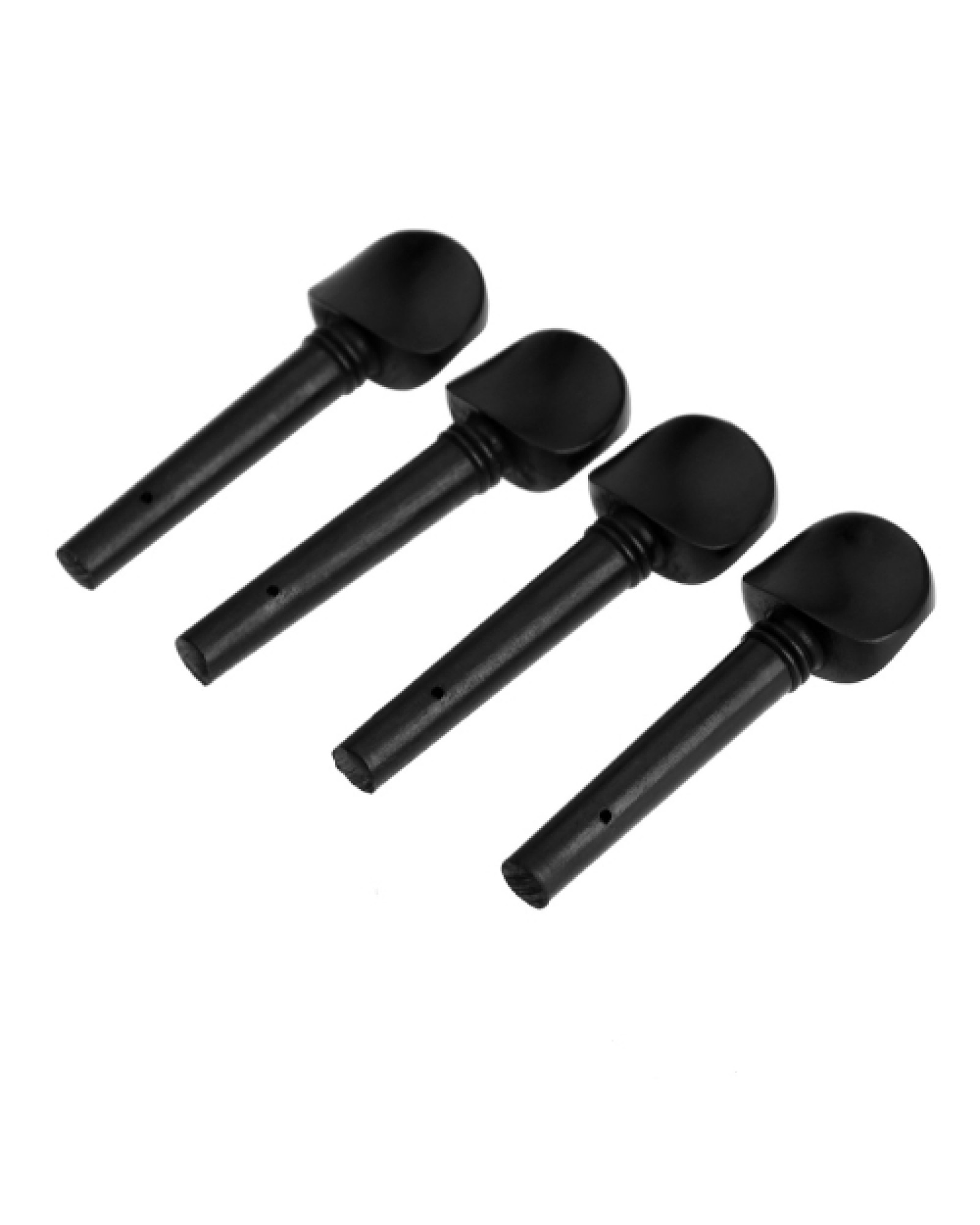 4pcs 4/4 Size Violin Fiddle Tuning Peg Set Ebony Wooden Replacement Black Decorated with Pattern on Top for 4/4 Size Violin