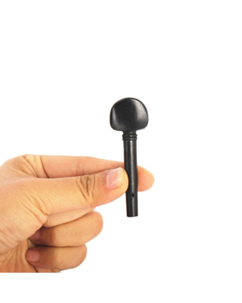 4pcs 4/4 Size Violin Fiddle Tuning Peg Set Ebony Wooden Replacement Black Decorated with Pattern on Top for 4/4 Size Violin
