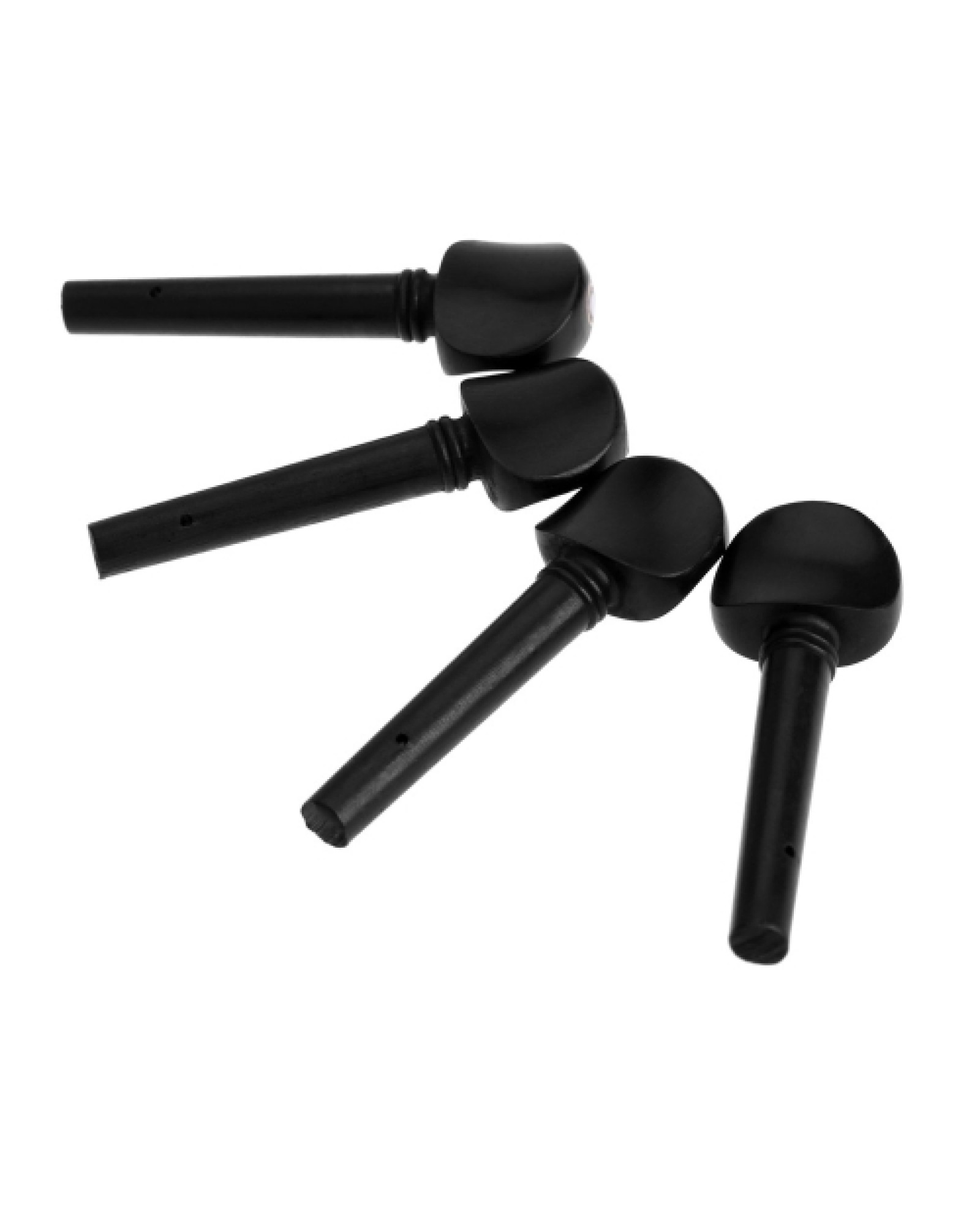 4pcs 4/4 Size Violin Fiddle Tuning Peg Set Ebony Wooden Replacement Black Decorated with Pattern on Top for 4/4 Size Violin