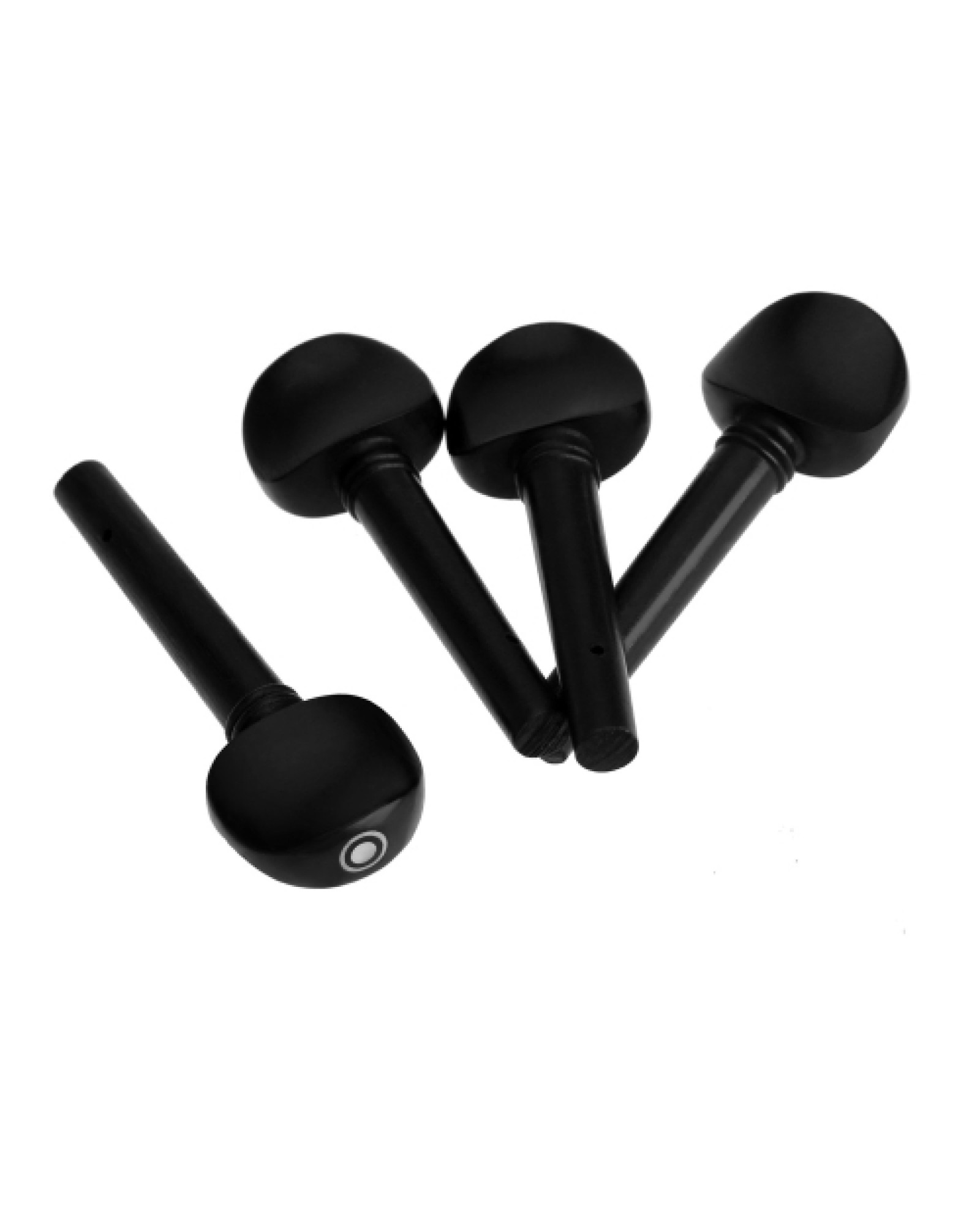 4pcs 4/4 Size Violin Fiddle Tuning Peg Set Ebony Wooden Replacement Black Decorated with Pattern on Top for 4/4 Size Violin
