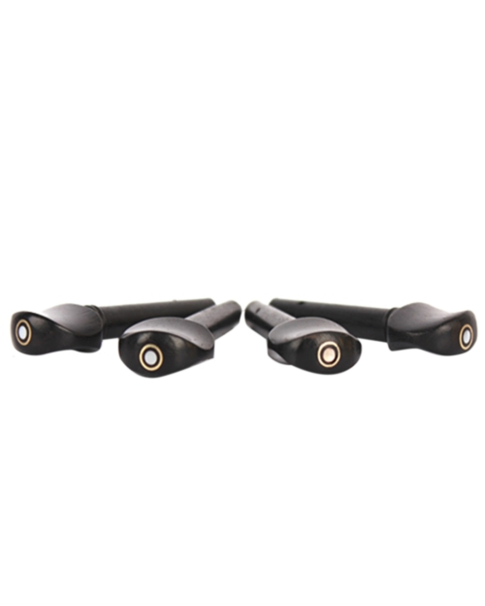 4pcs 4/4 Size Violin Fiddle Tuning Peg Set Ebony Wooden Replacement Black Decorated with Pattern on Top for 4/4 Size Violin