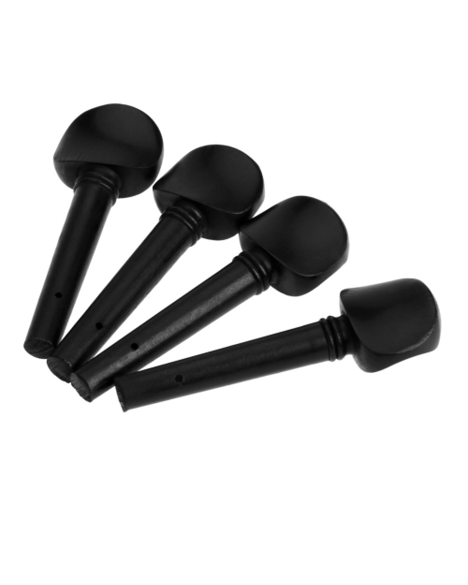 4pcs 4/4 Size Violin Fiddle Tuning Peg Set Ebony Wooden Replacement Black Decorated with Pattern on Top for 4/4 Size Violin