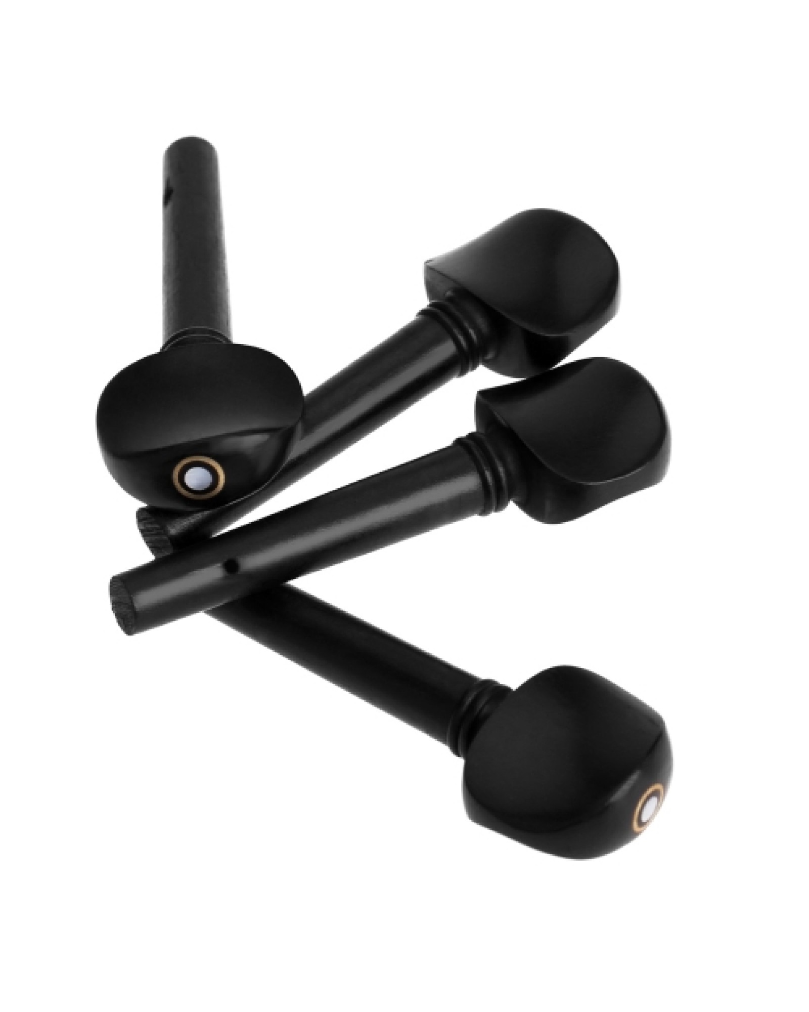 4pcs 4/4 Size Violin Fiddle Tuning Peg Set Ebony Wooden Replacement Black Decorated with Pattern on Top for 4/4 Size Violin