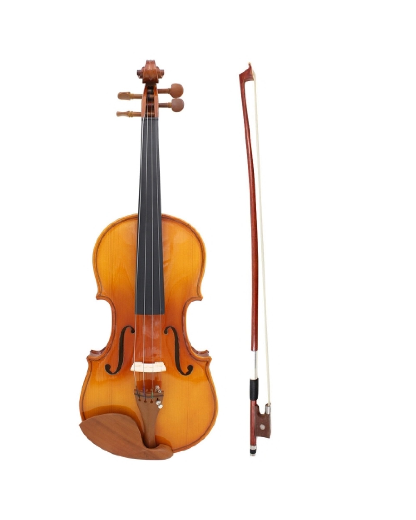 Full Size 4/4 Natural Acoustic Solid Wood Spruce Flame Maple Veneer Violin Fiddle for Beginner Student Performer  Jujube Wood Pa