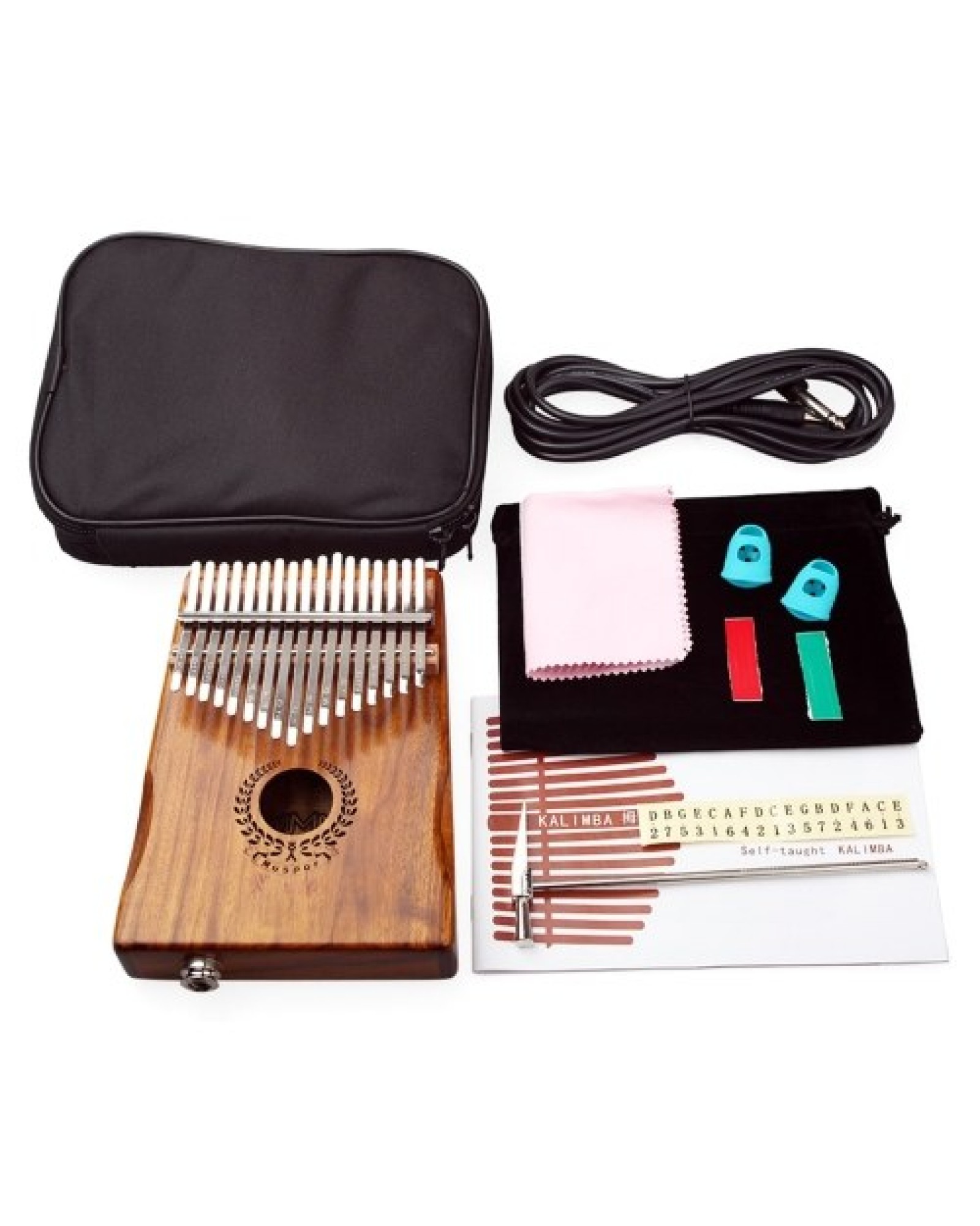 17 Keys Finger Piano Instrument Portable with Audio Cable Storage Bag Portable for Music Player Kids Adults Beginner Gift 