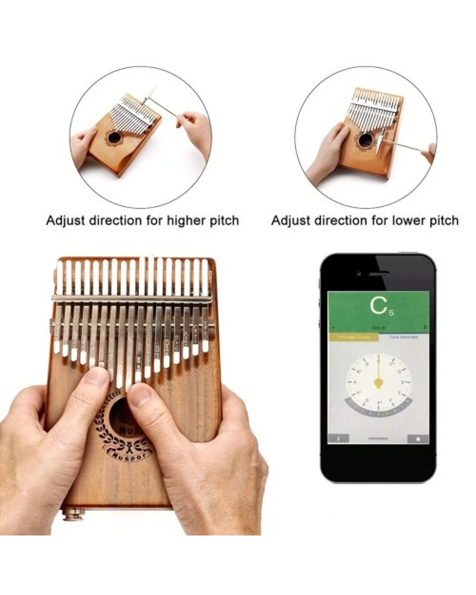 17 Keys Finger Piano Instrument Portable with Audio Cable Storage Bag Portable for Music Player Kids Adults Beginner Gift 