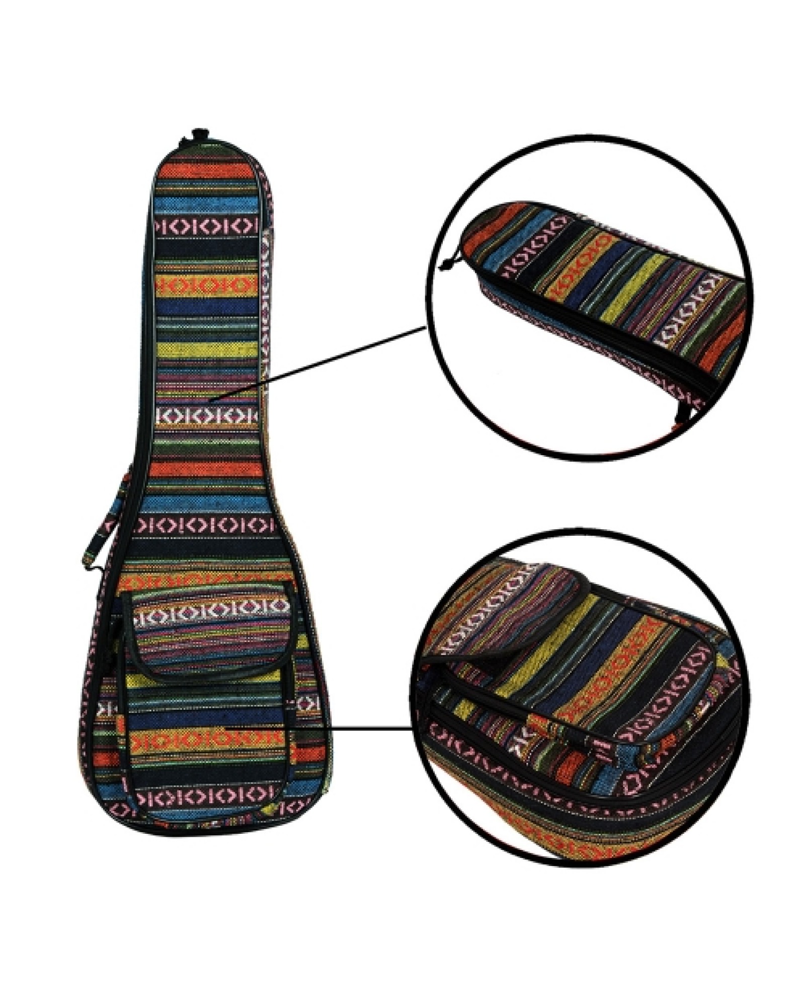 Special National Style 23" Ukelele Ukulele Uke Bag Backpack Case 6mm Cotton Padding Durable Colorful with Adjustable Shoulder St