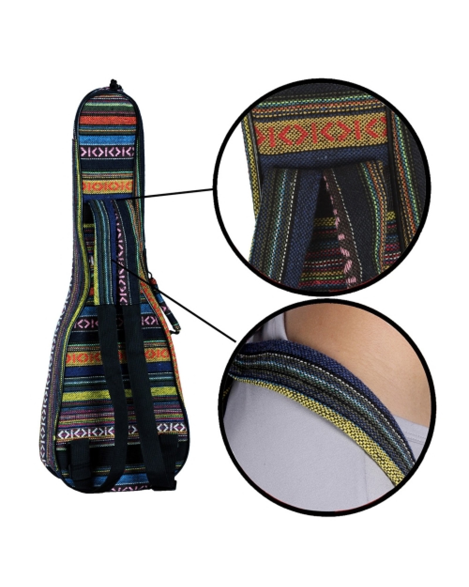 Special National Style 23" Ukelele Ukulele Uke Bag Backpack Case 6mm Cotton Padding Durable Colorful with Adjustable Shoulder St